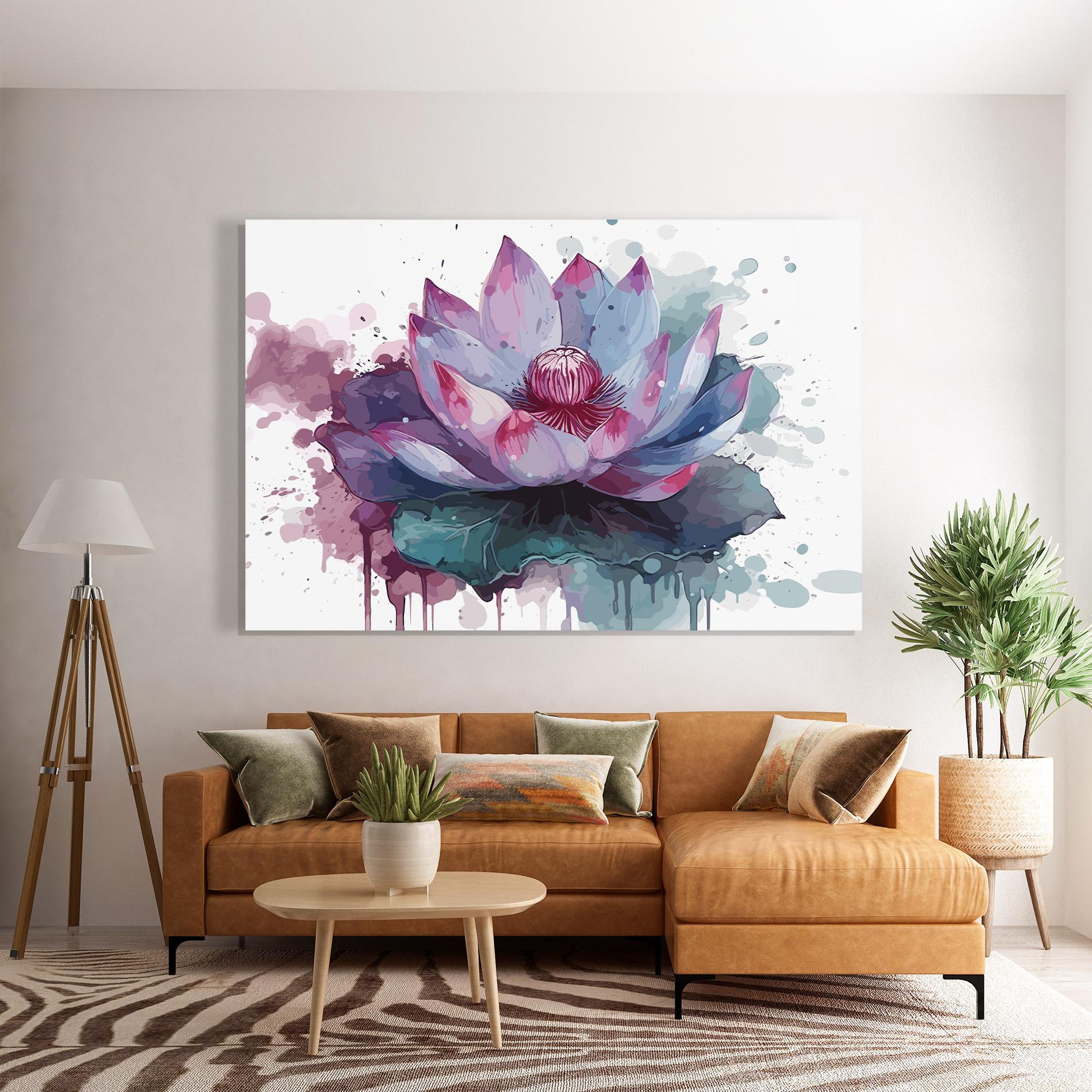 Üvegkép Green Purple Lotus mockup 7