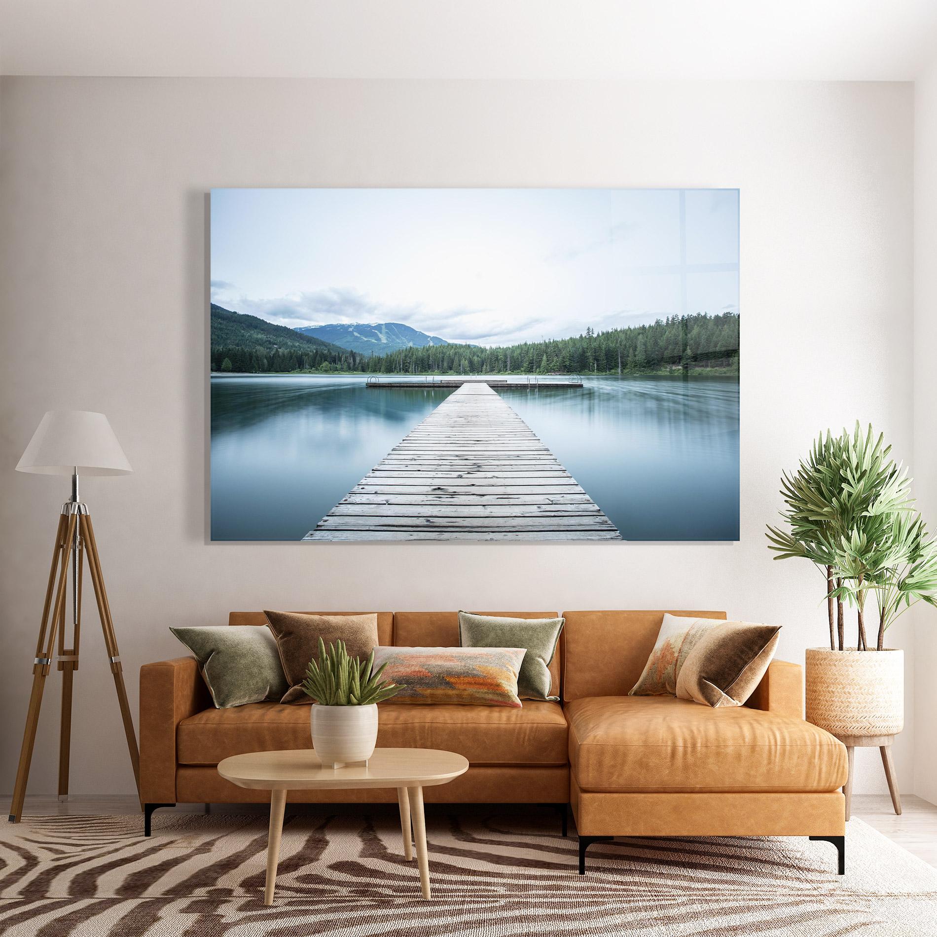 Üvegkép Lake Bridge View mockup 7