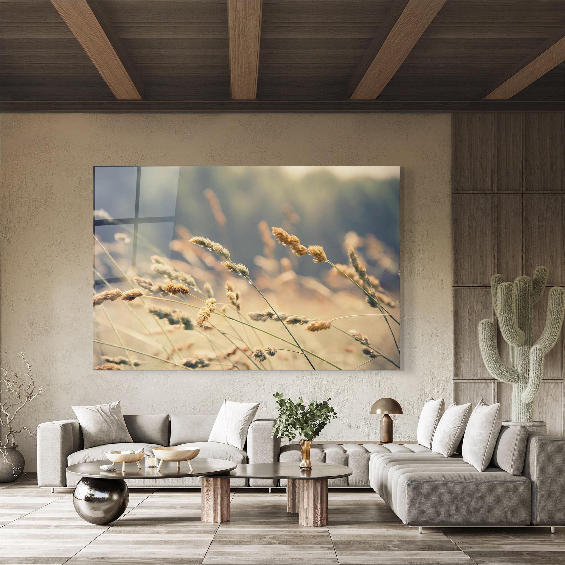 Üvegkép Cream Nature Plants mockup 8