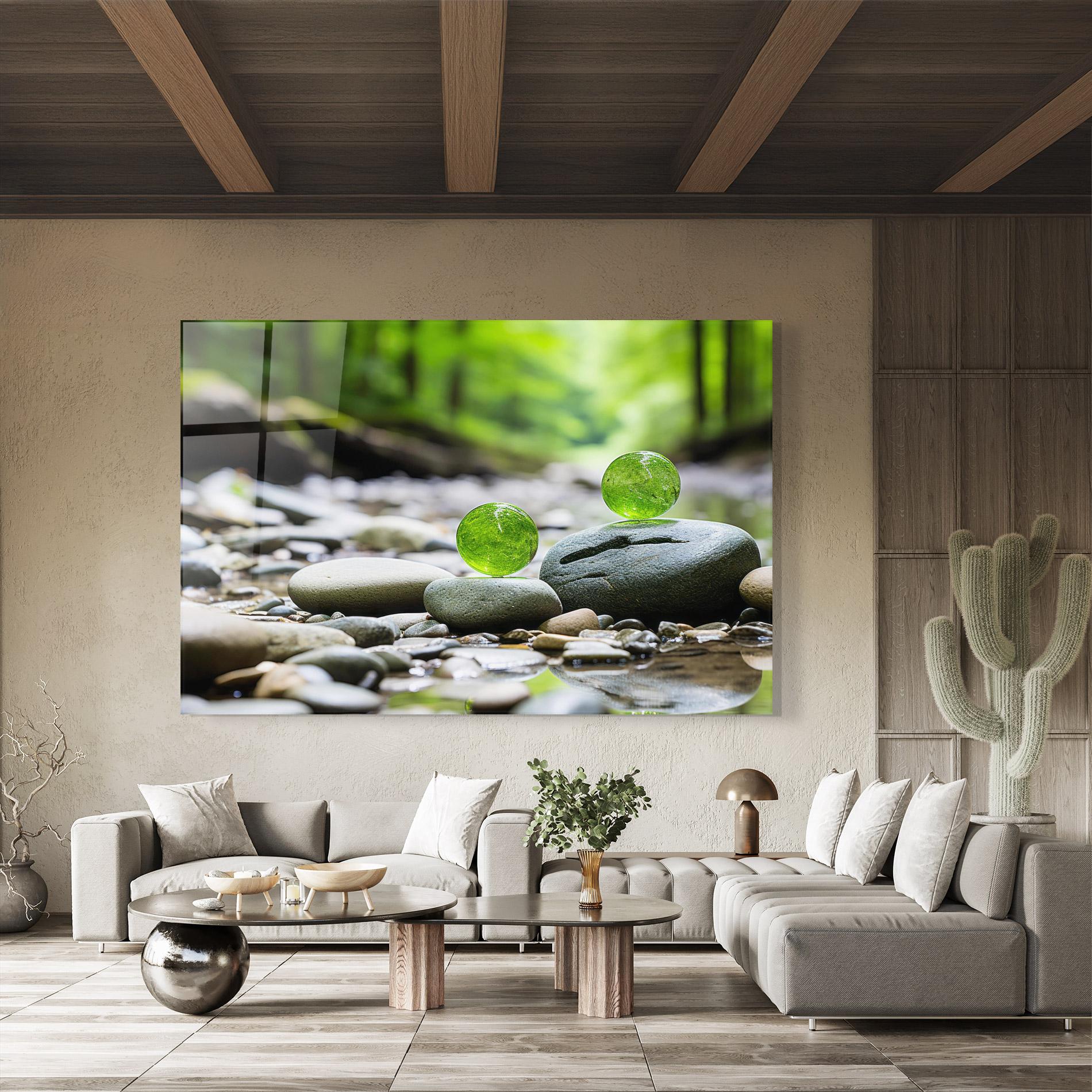 Üvegkép Green Glass Balls mockup 8