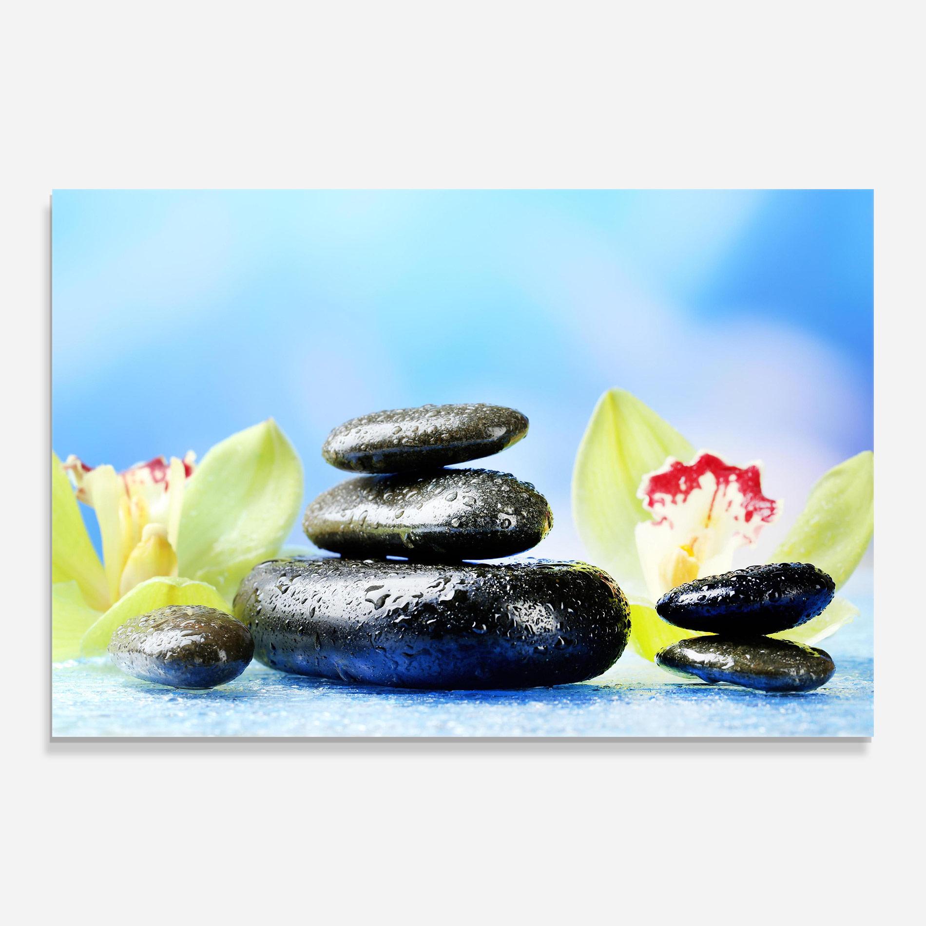 Üvegkép Blooming Orchid Stone mockup 0