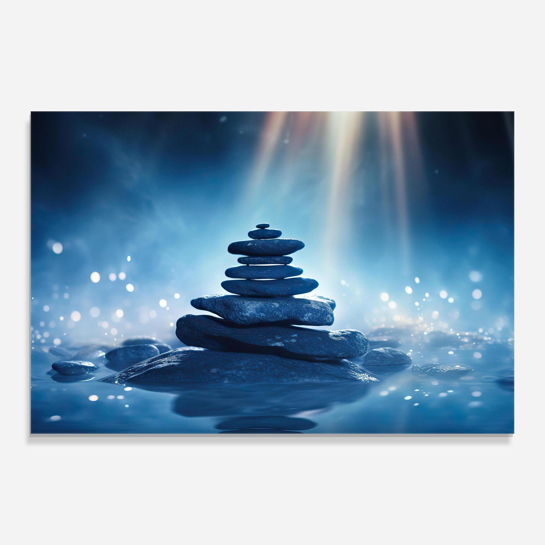Üvegkép Blue Light Stone mockup 0