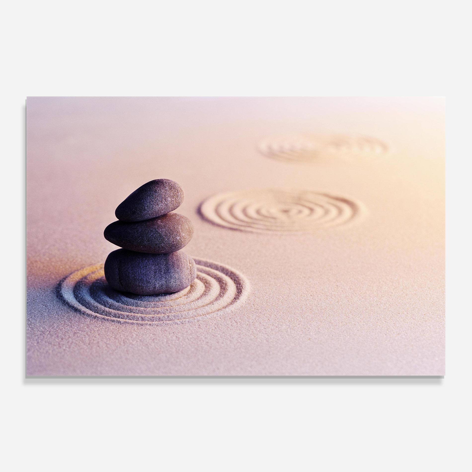Üvegkép Meditation Stones Sand mockup 0