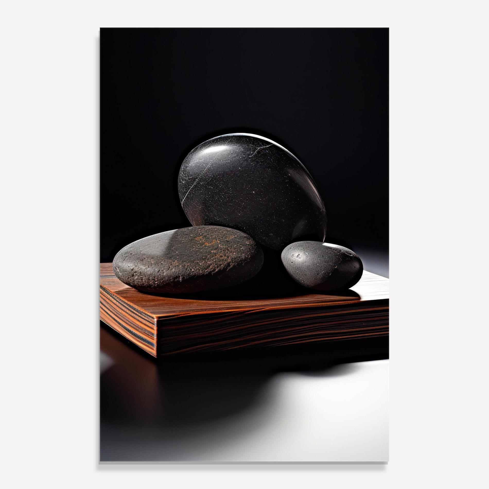 Üvegkép Black Zen Stones mockup 0