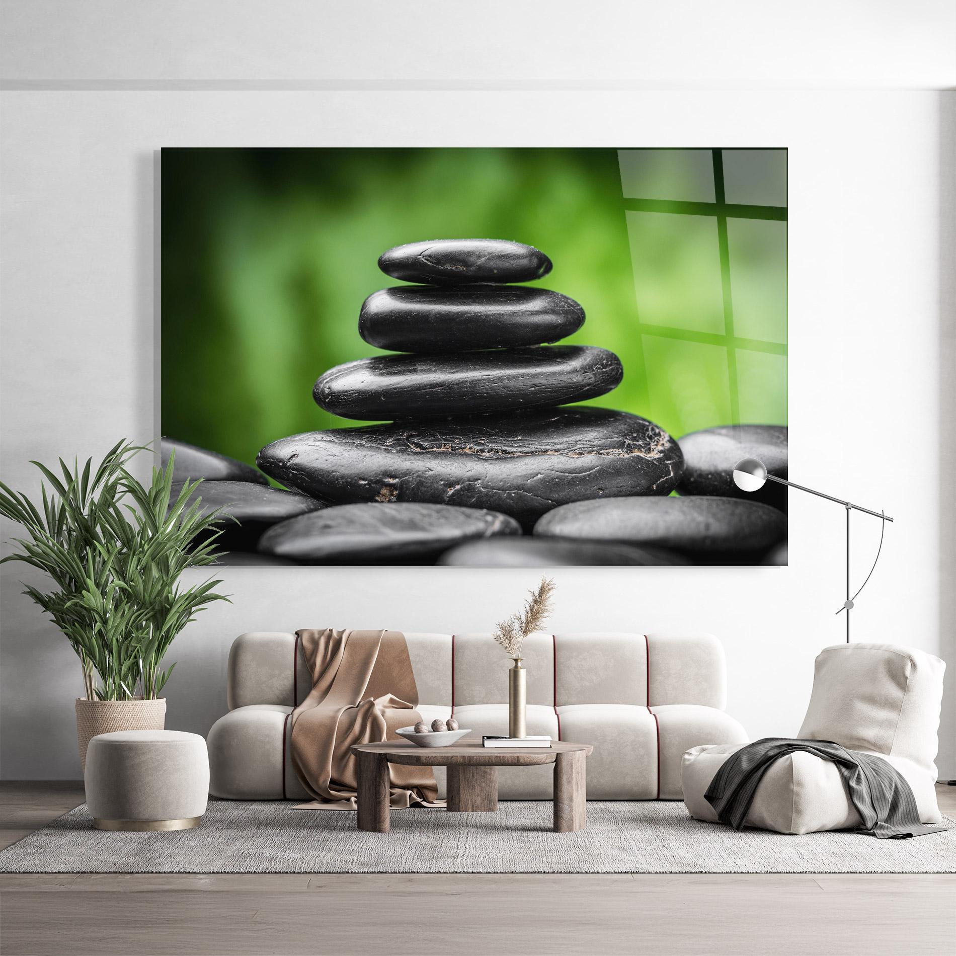 Üvegkép Black Stone Meditation mockup 9