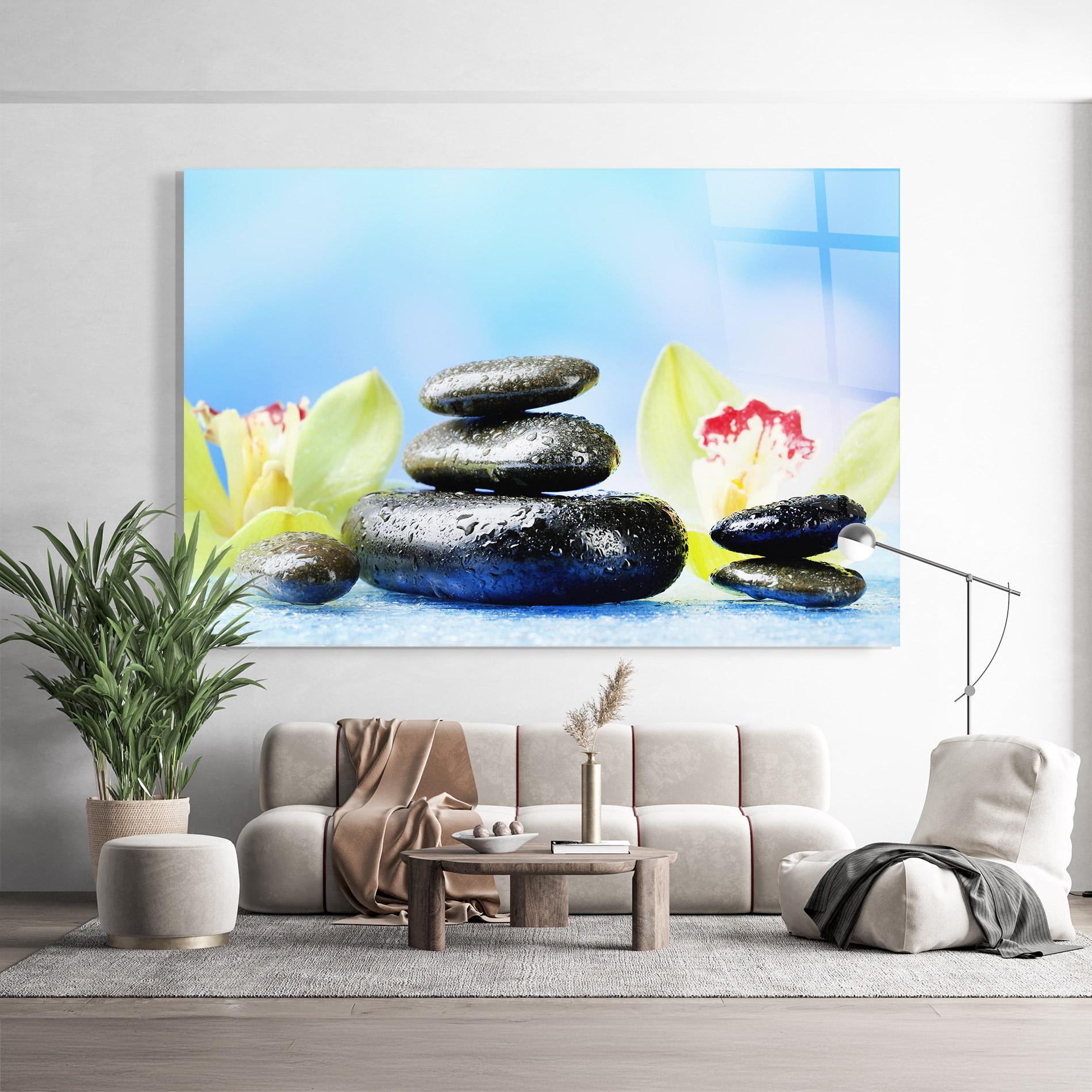 Üvegkép Blooming Orchid Stone mockup 9