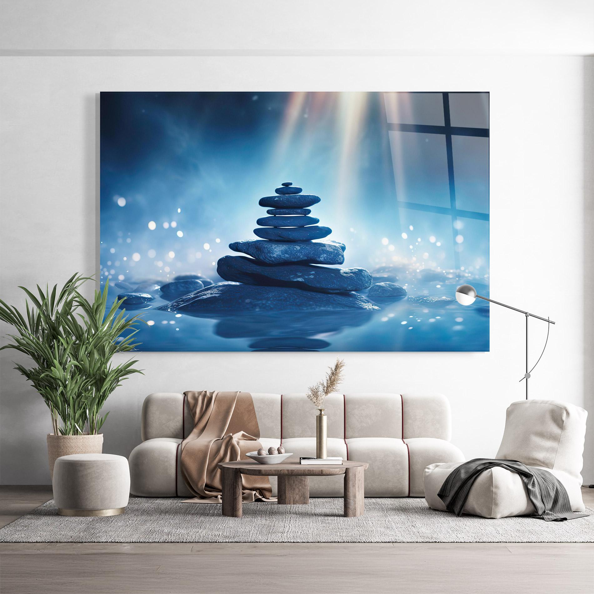 Üvegkép Blue Light Stone mockup 9