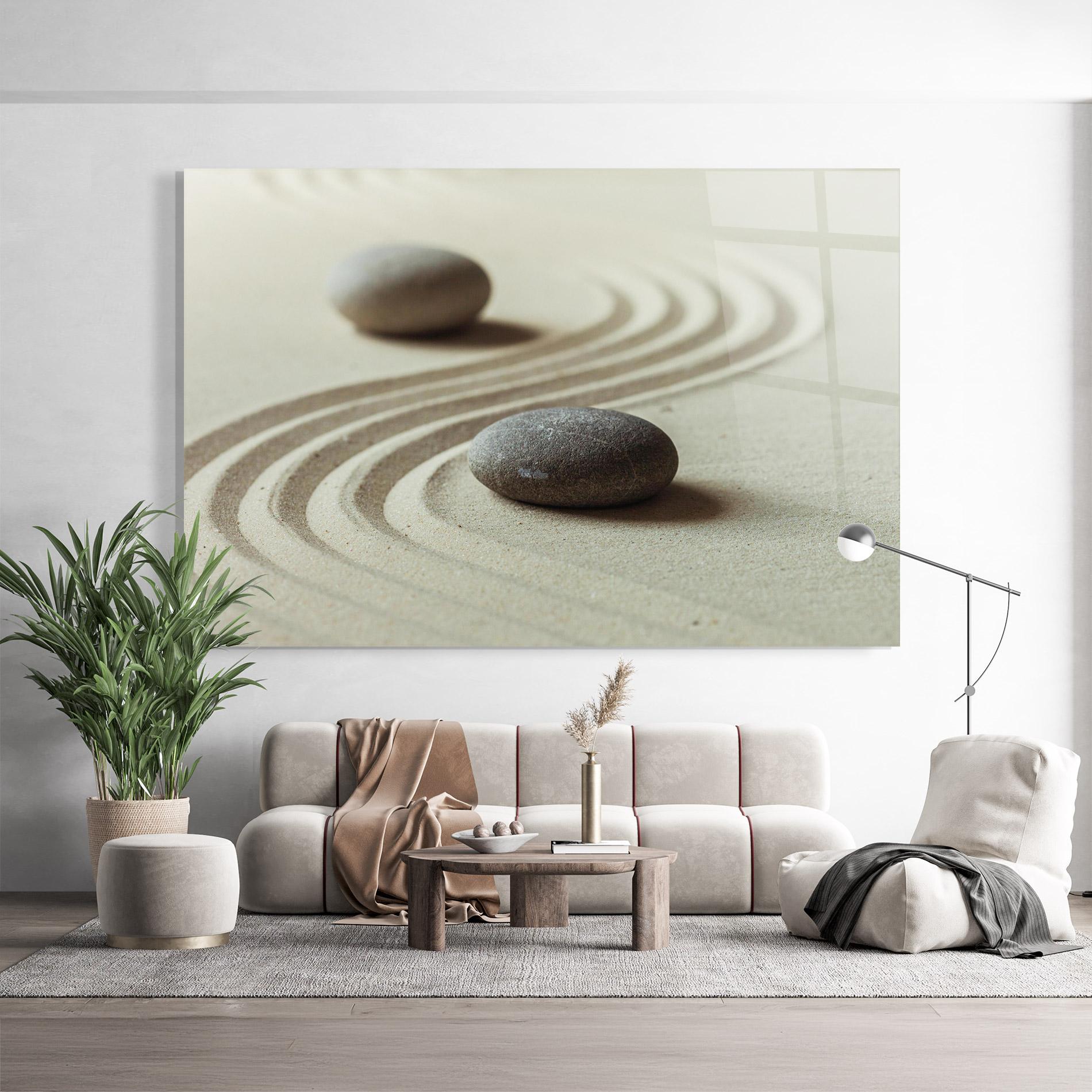 Üvegkép Cream Sand Stones mockup 9