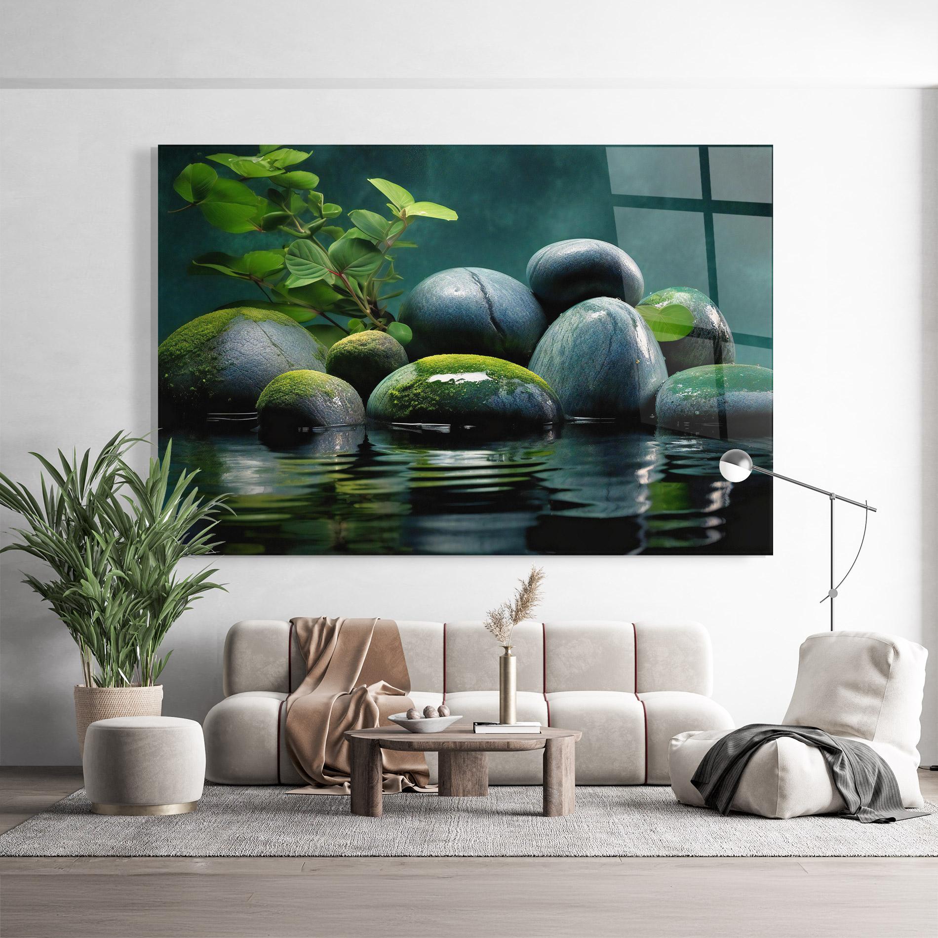 Üvegkép Green Stone Nature mockup 9