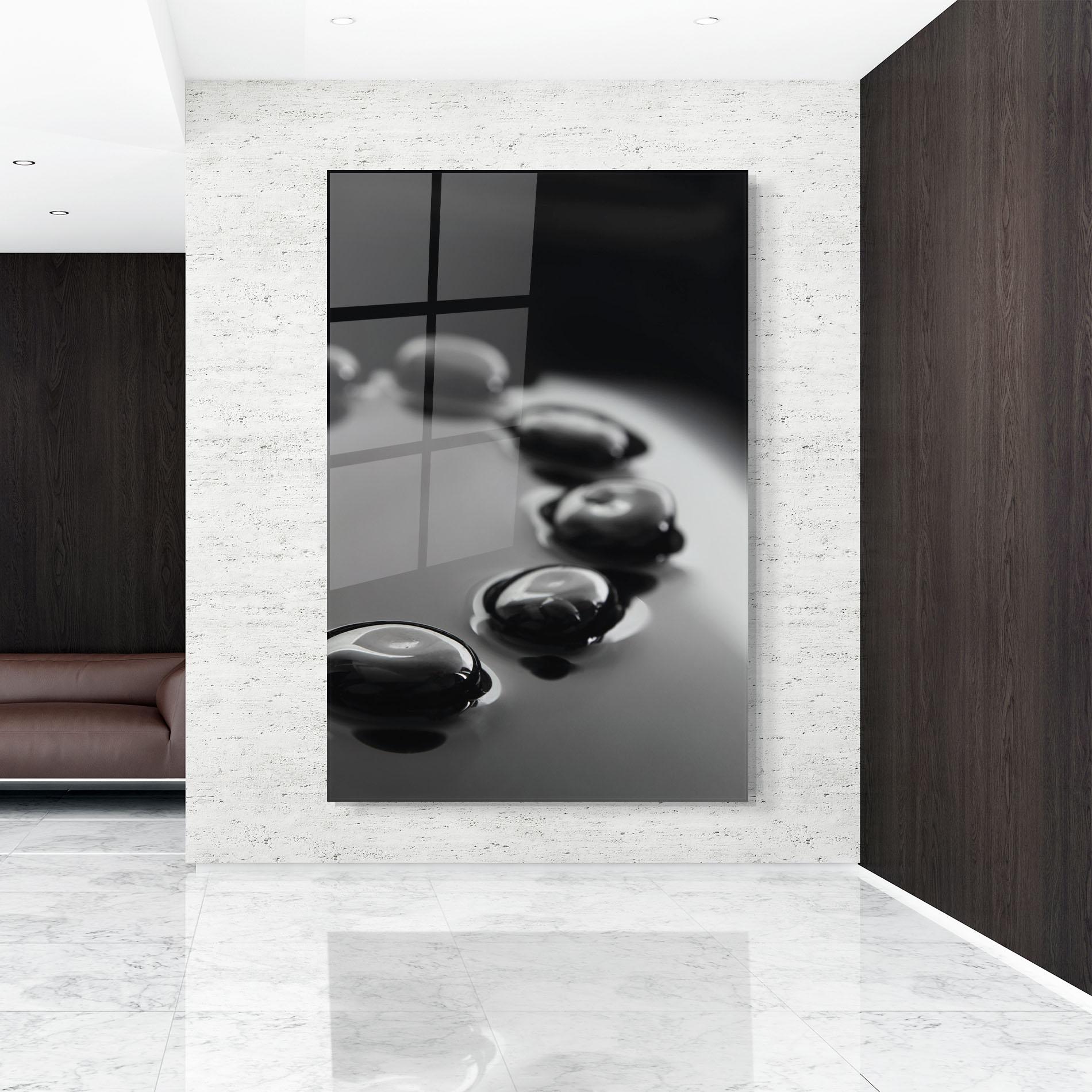 Üvegkép Black Small Stones mockup 9