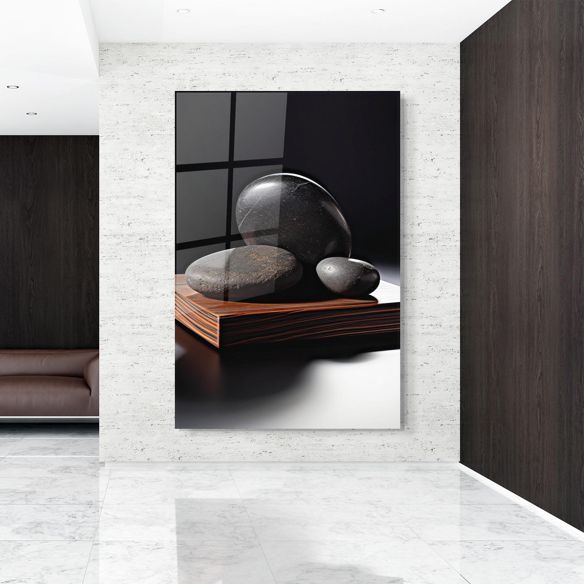 Üvegkép Black Zen Stones mockup 9