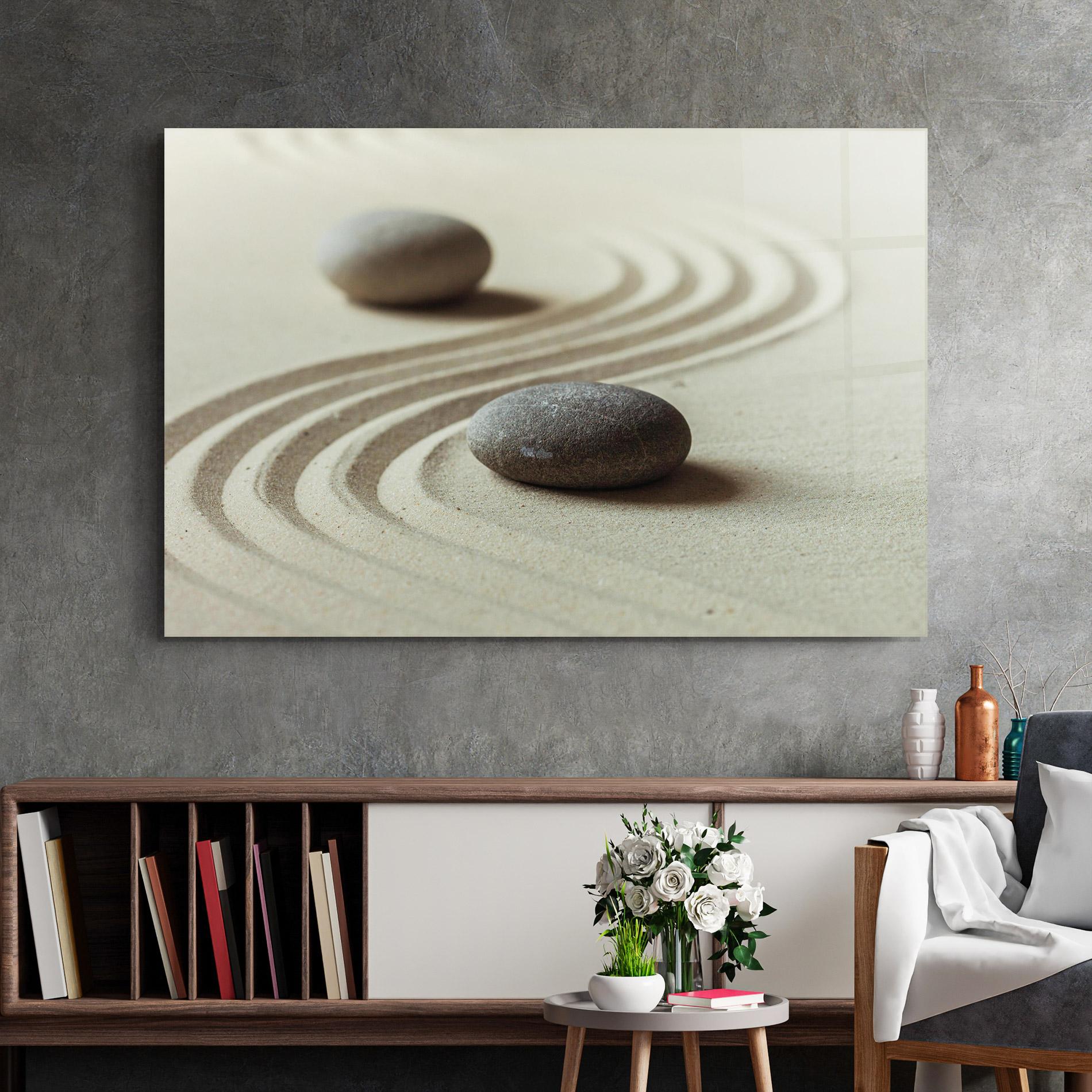 Üvegkép Cream Sand Stones mockup 2