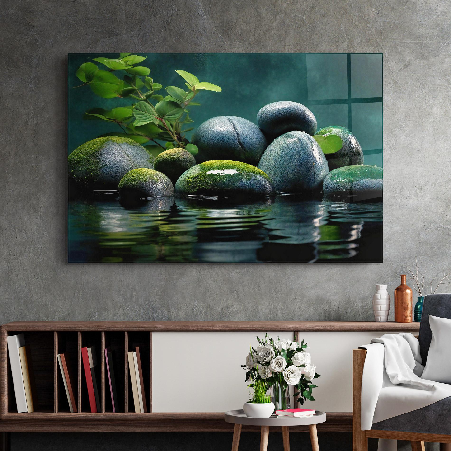 Üvegkép Green Stone Nature mockup 2