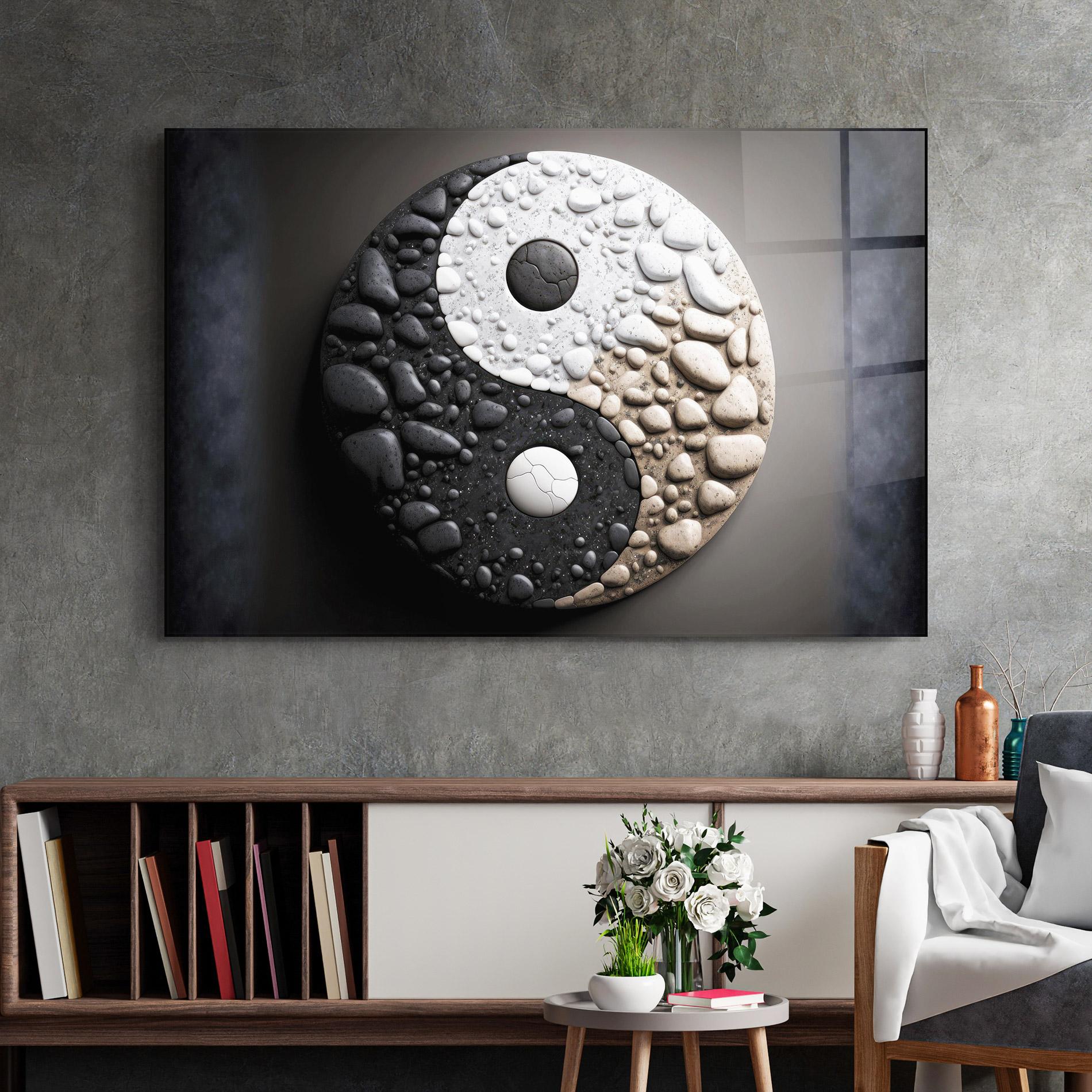 Üvegkép Yinyang Stones mockup 2