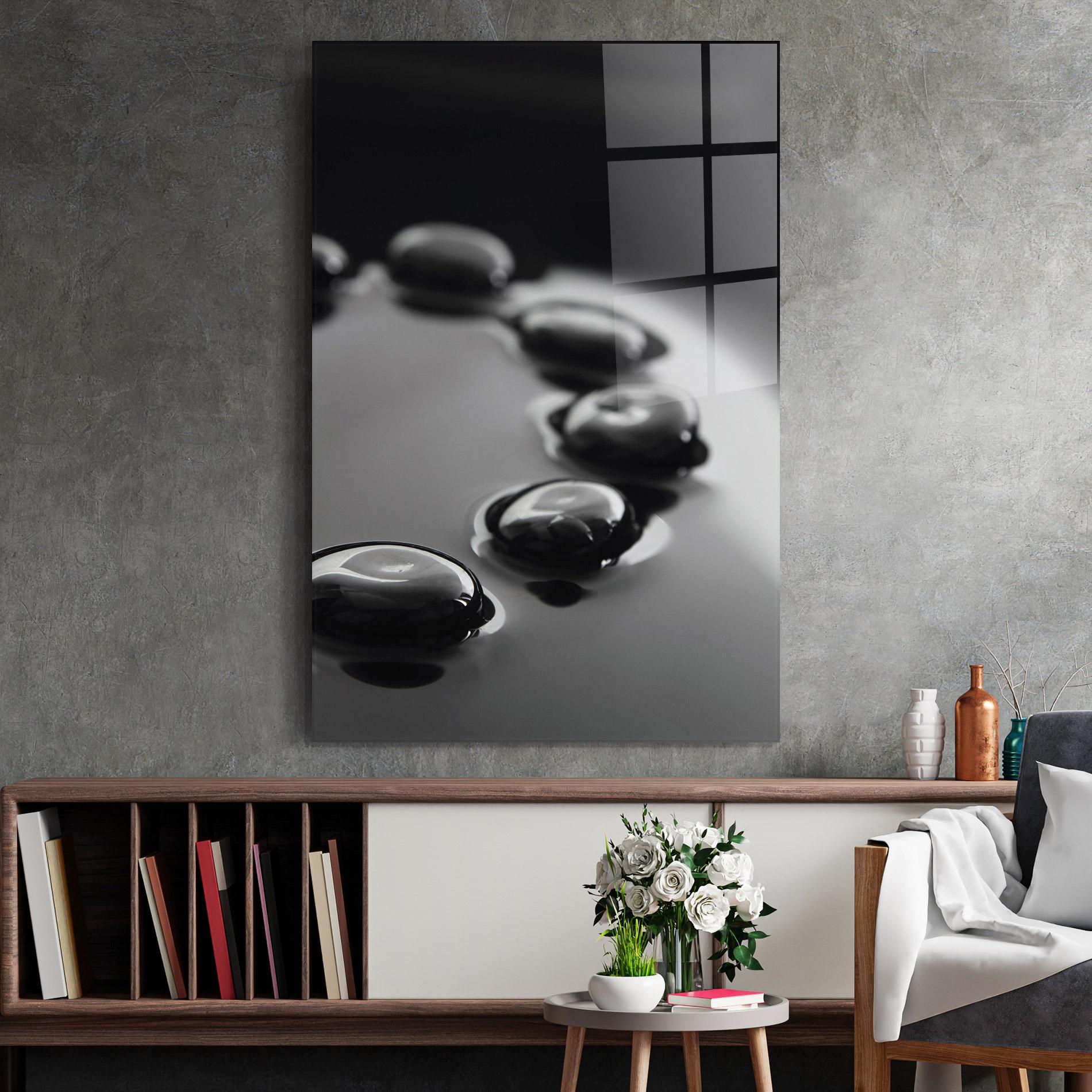 Üvegkép Black Small Stones mockup 2