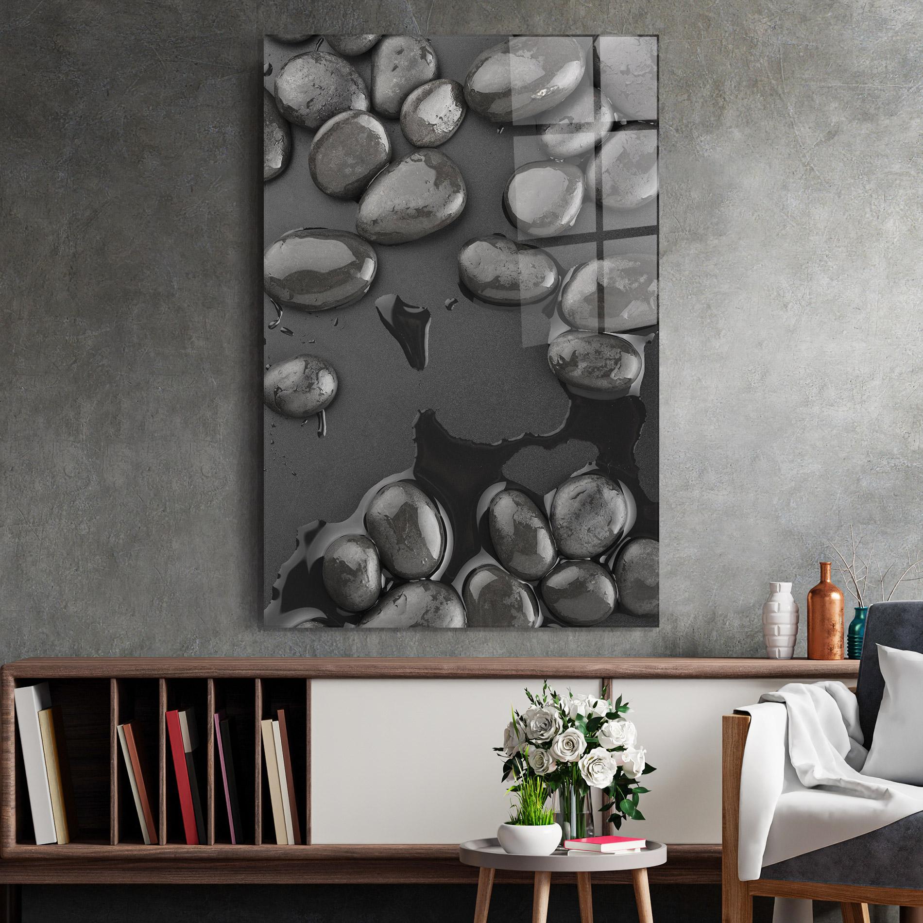 Üvegkép Grey Shiny Stones mockup 2