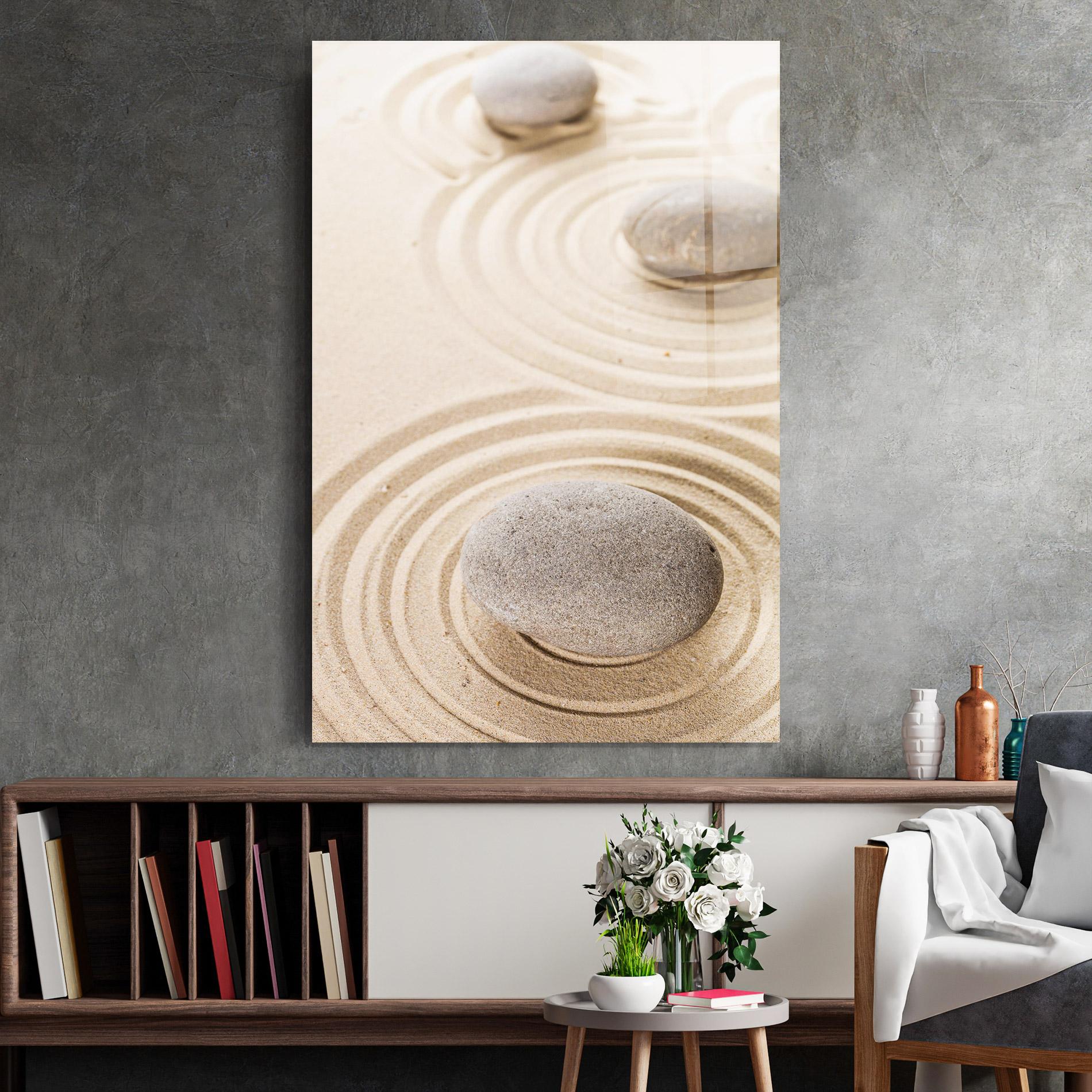 Üvegkép Meditation Cream Stone mockup 2