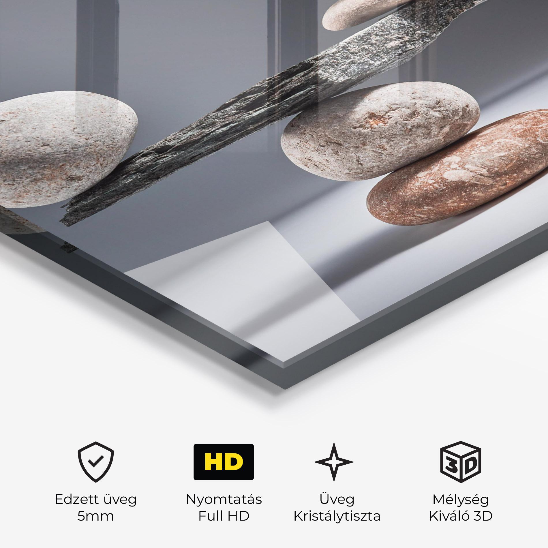 Üvegkép Balancing Pebbles mockup 3