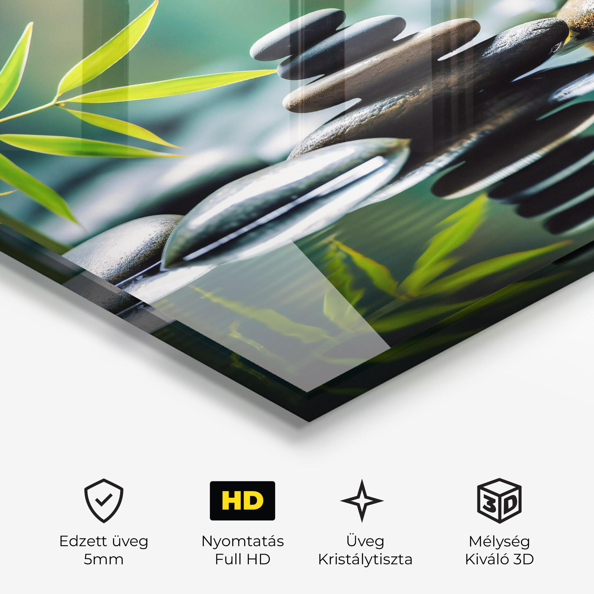 Üvegkép Bamboo Stones mockup 3