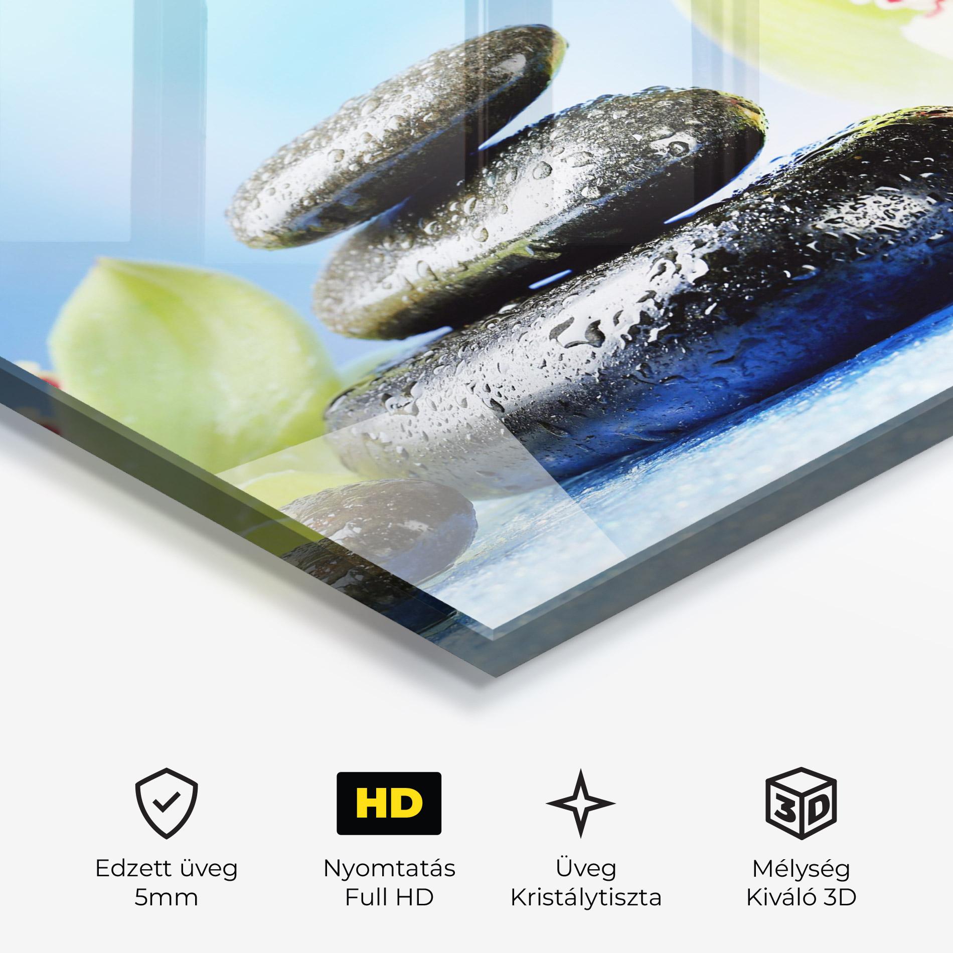 Üvegkép Blooming Orchid Stone mockup 3