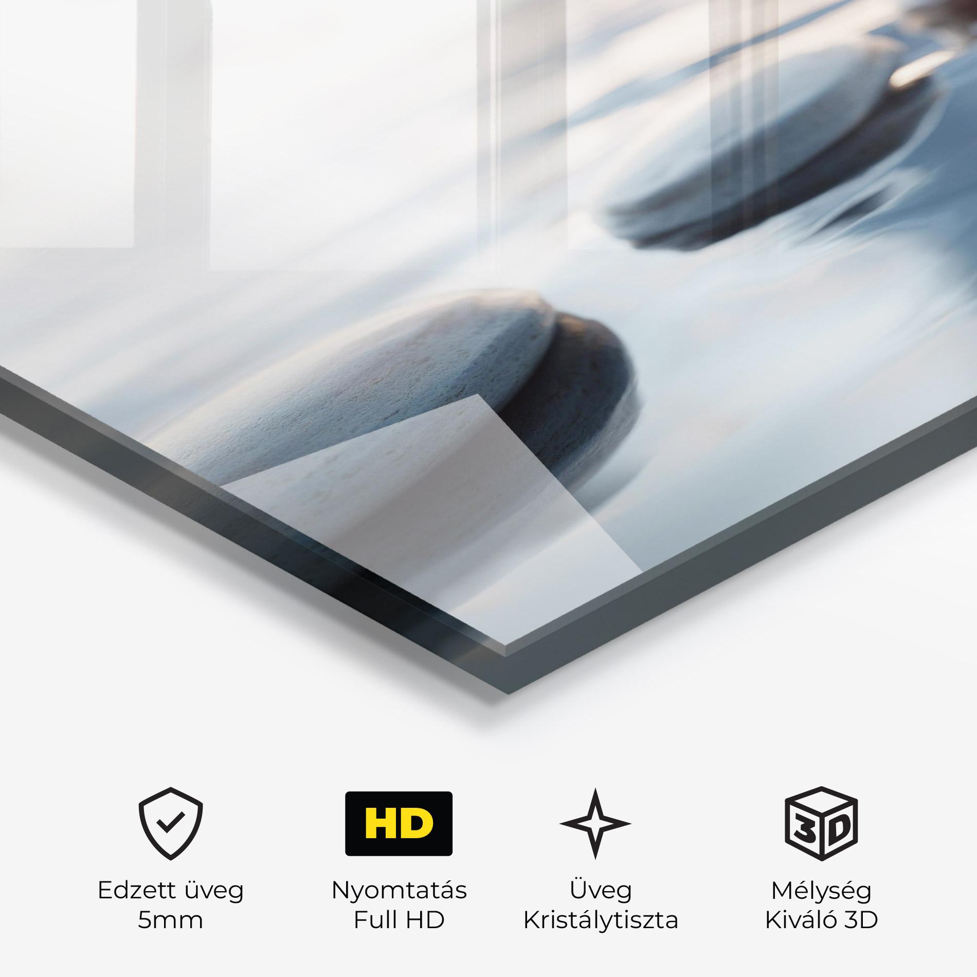 Üvegkép Calm Water Stone mockup 3