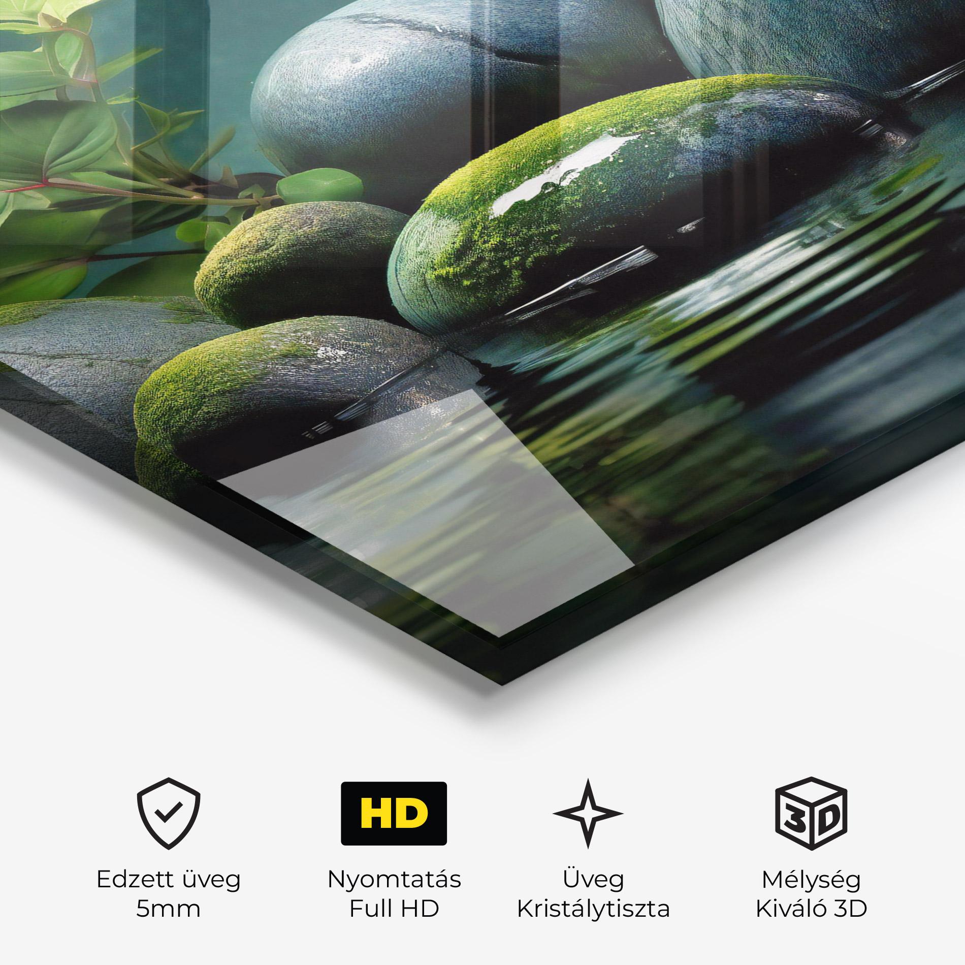 Üvegkép Green Stone Nature mockup 3