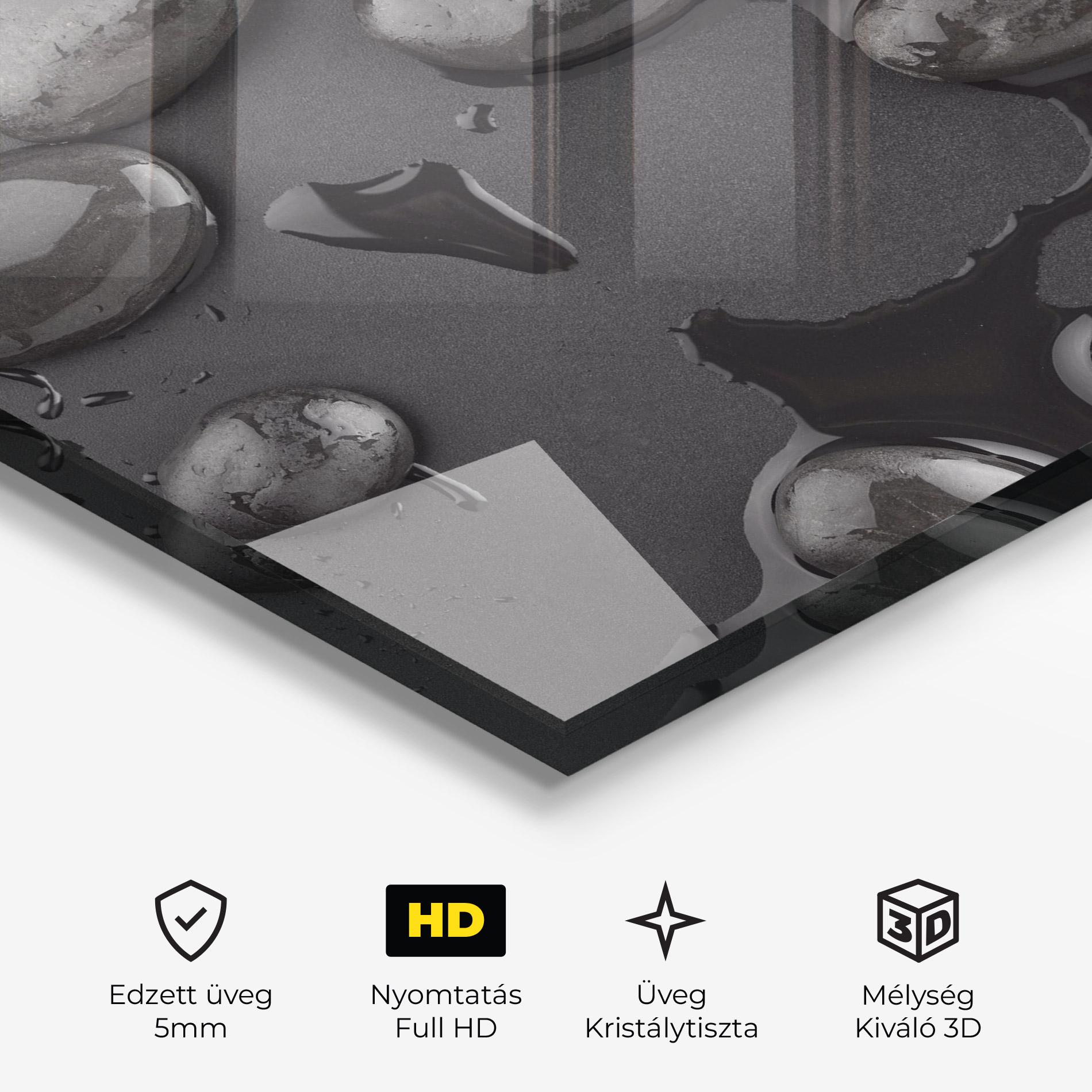 Üvegkép Grey Shiny Stones mockup 3
