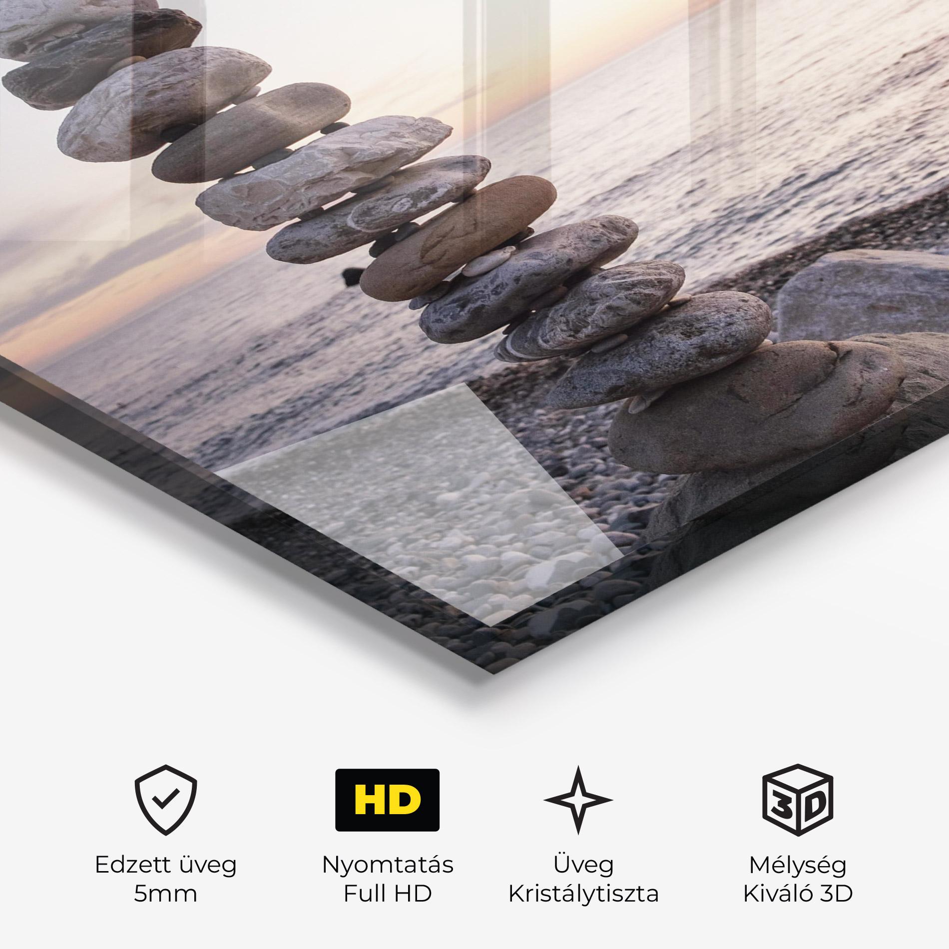 Üvegkép Pebbles Seaside mockup 3