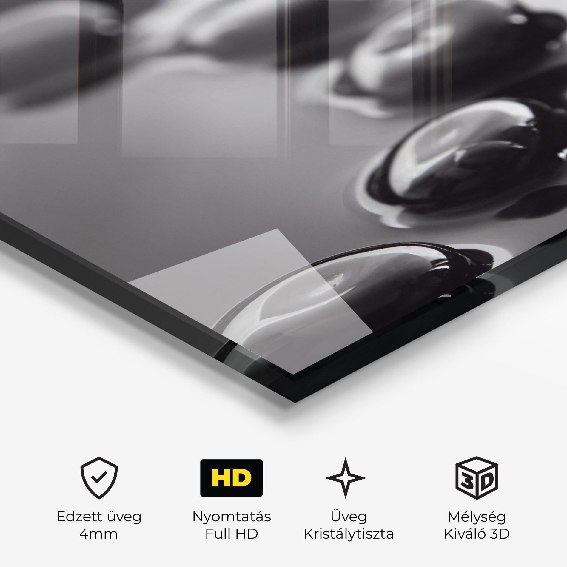 Üvegkép Black Small Stones mockup 3