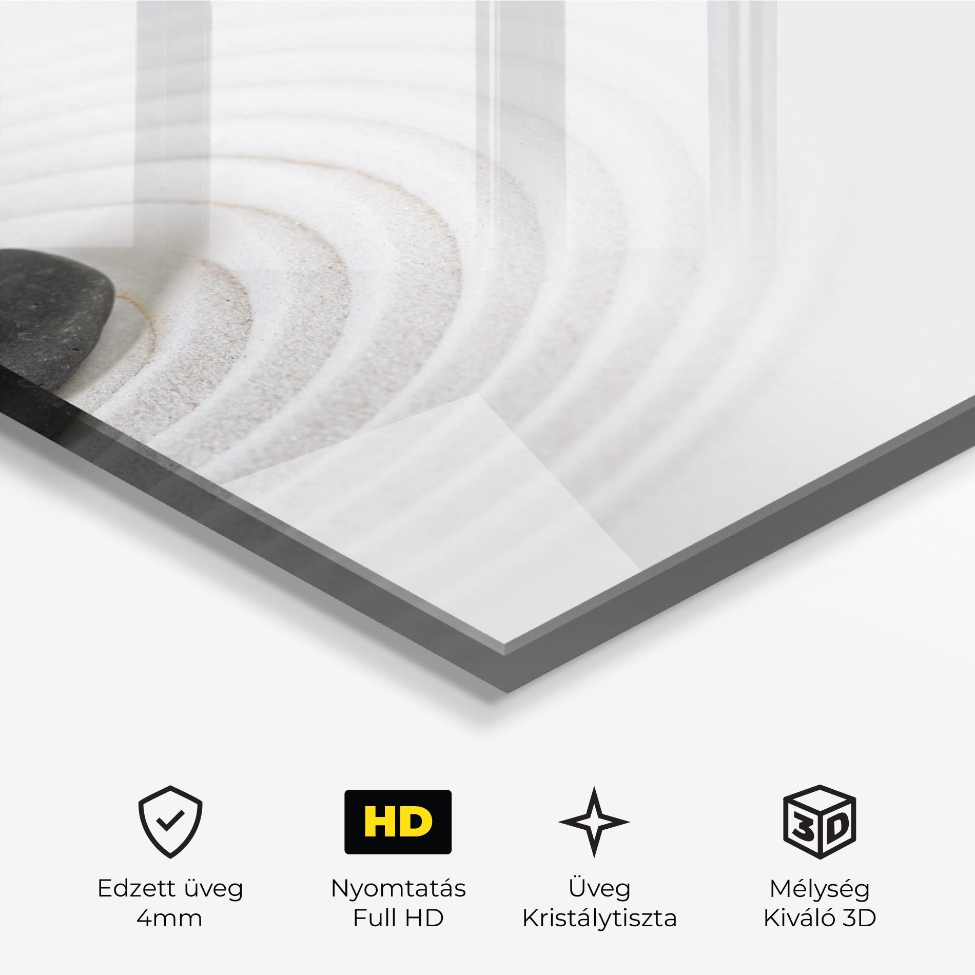 Üvegkép Black Stones Sand mockup 3