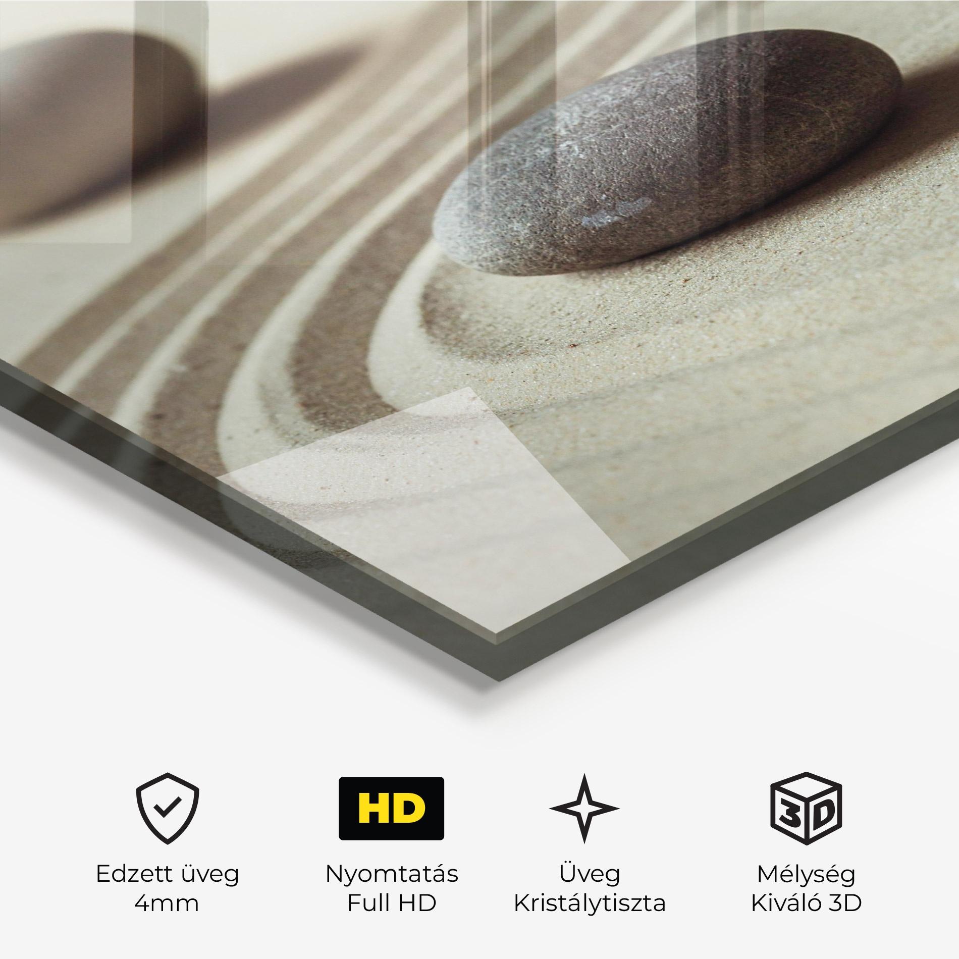 Üvegkép Cream Sand Stones mockup 3