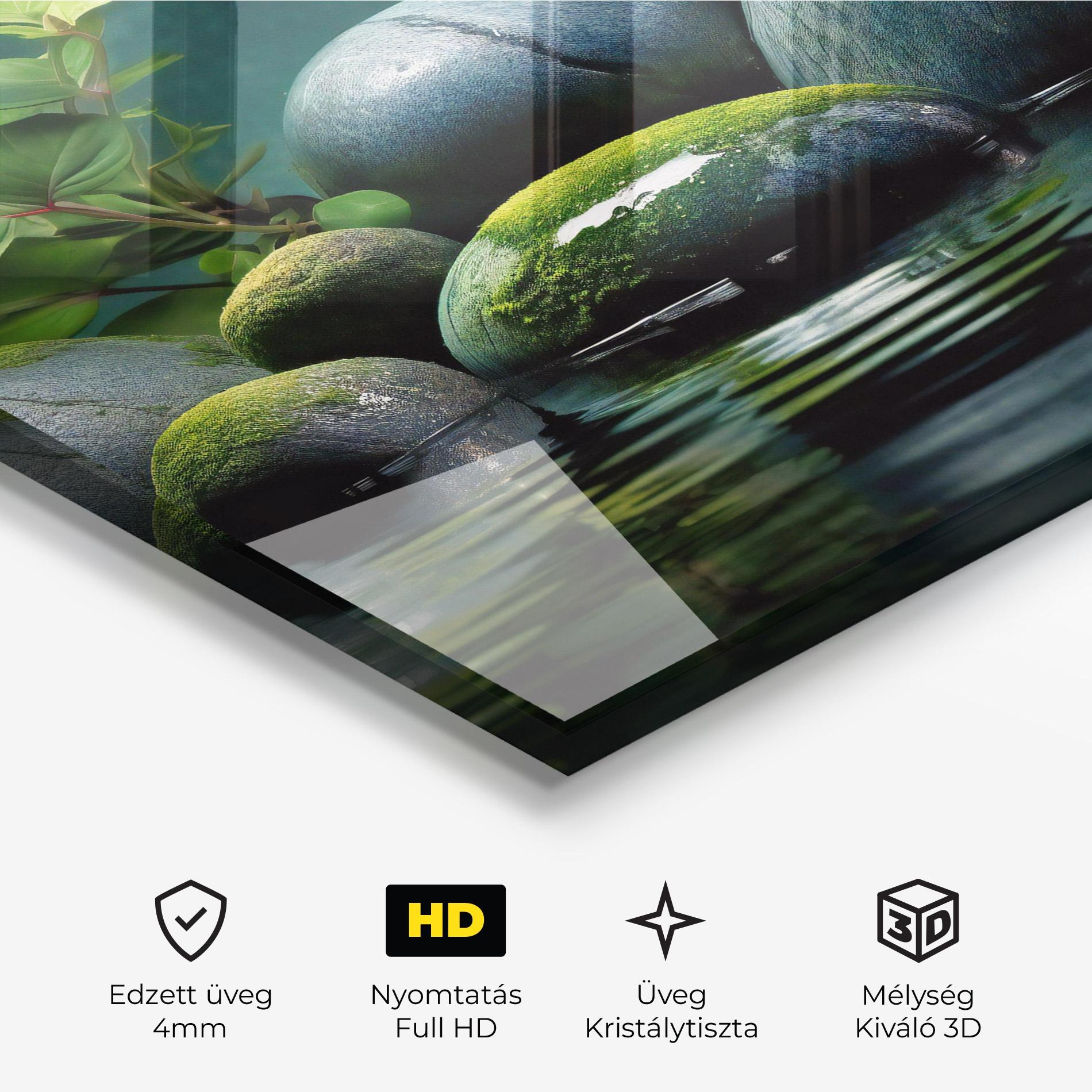 Üvegkép Green Stone Nature mockup 3