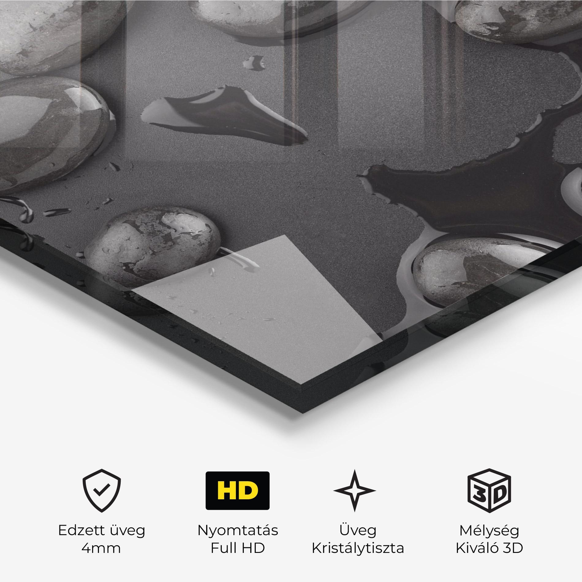 Üvegkép Grey Shiny Stones mockup 3