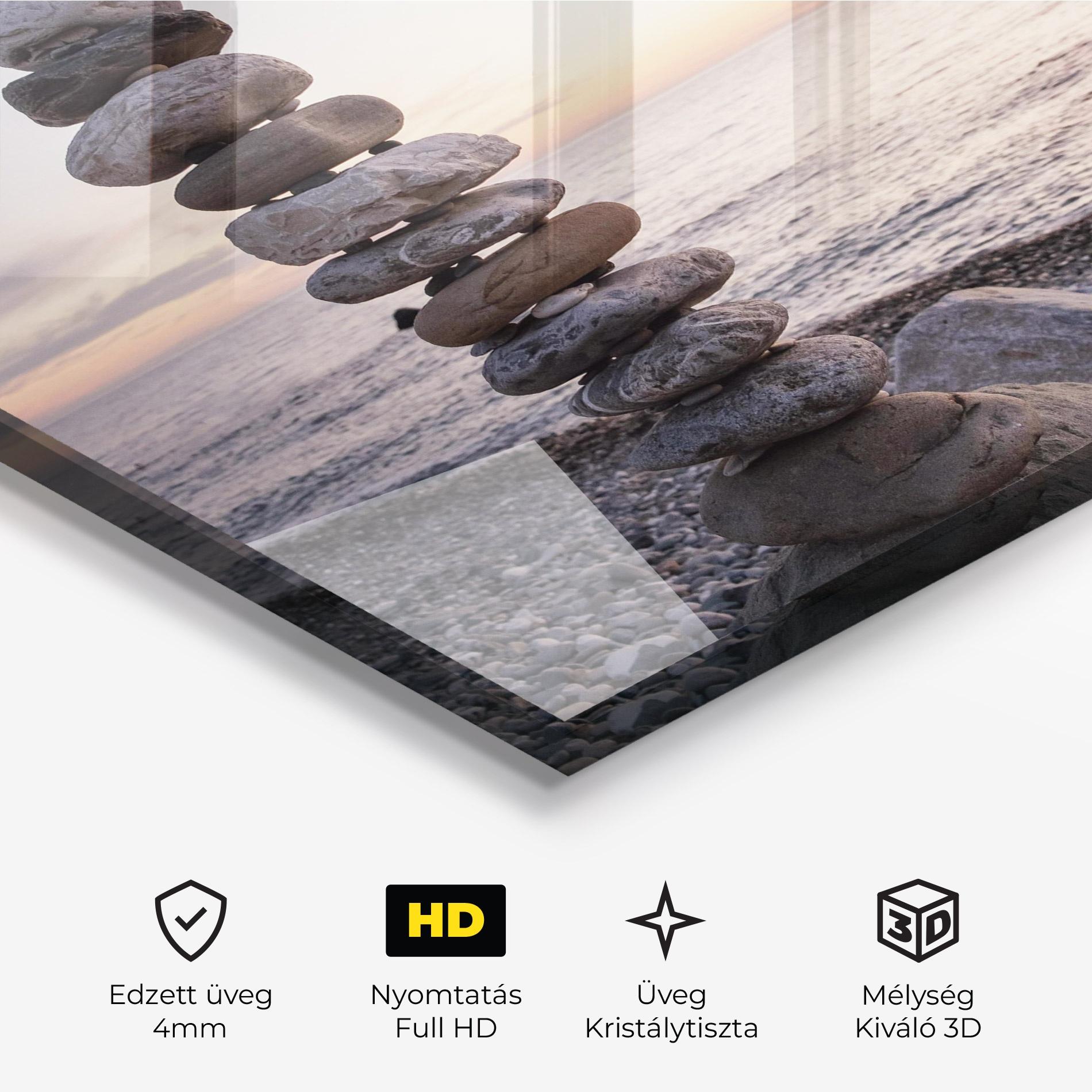 Üvegkép Pebbles Seaside mockup 3