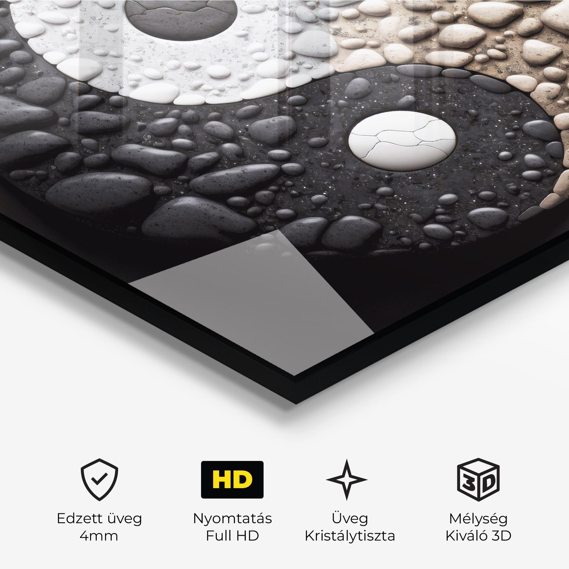 Üvegkép Yinyang Stones mockup 3