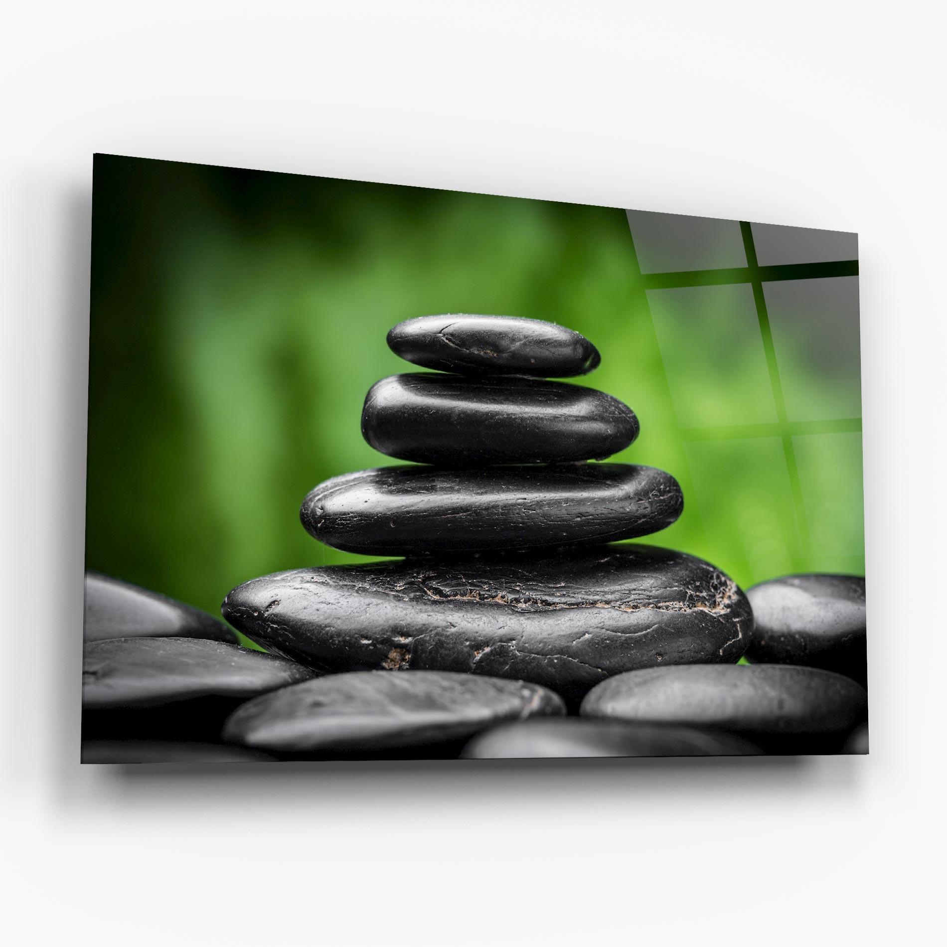 Üvegkép Black Stone Meditation mockup 6