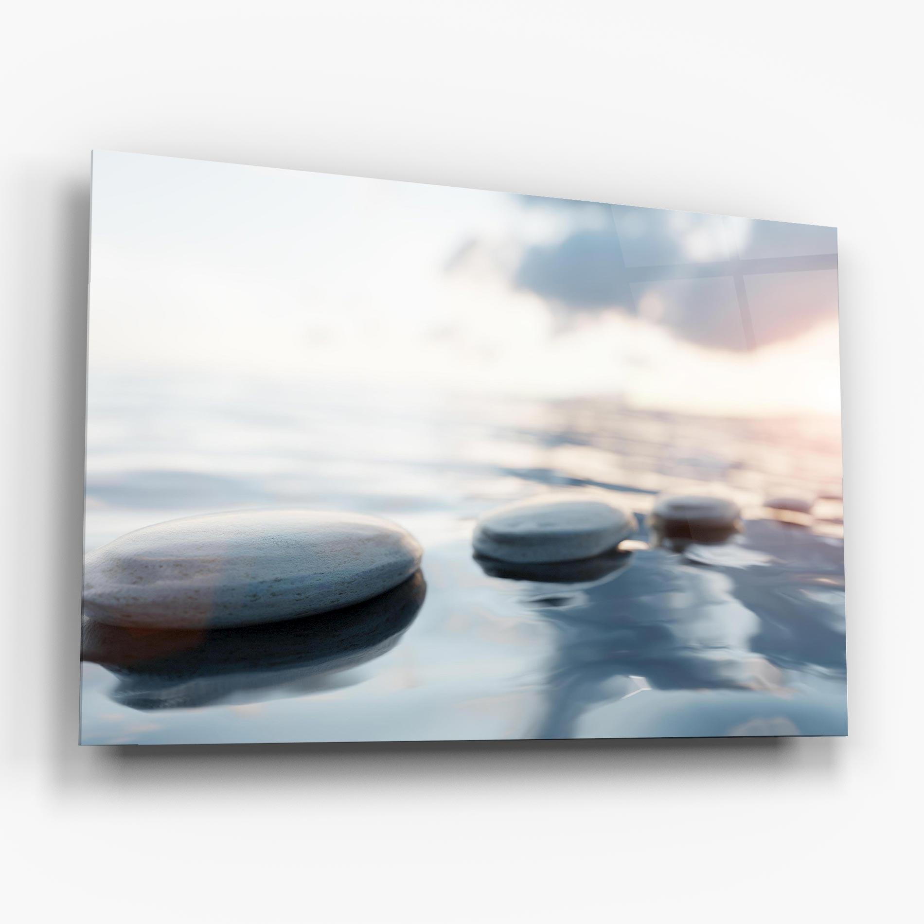 Üvegkép Calm Water Stone mockup 6