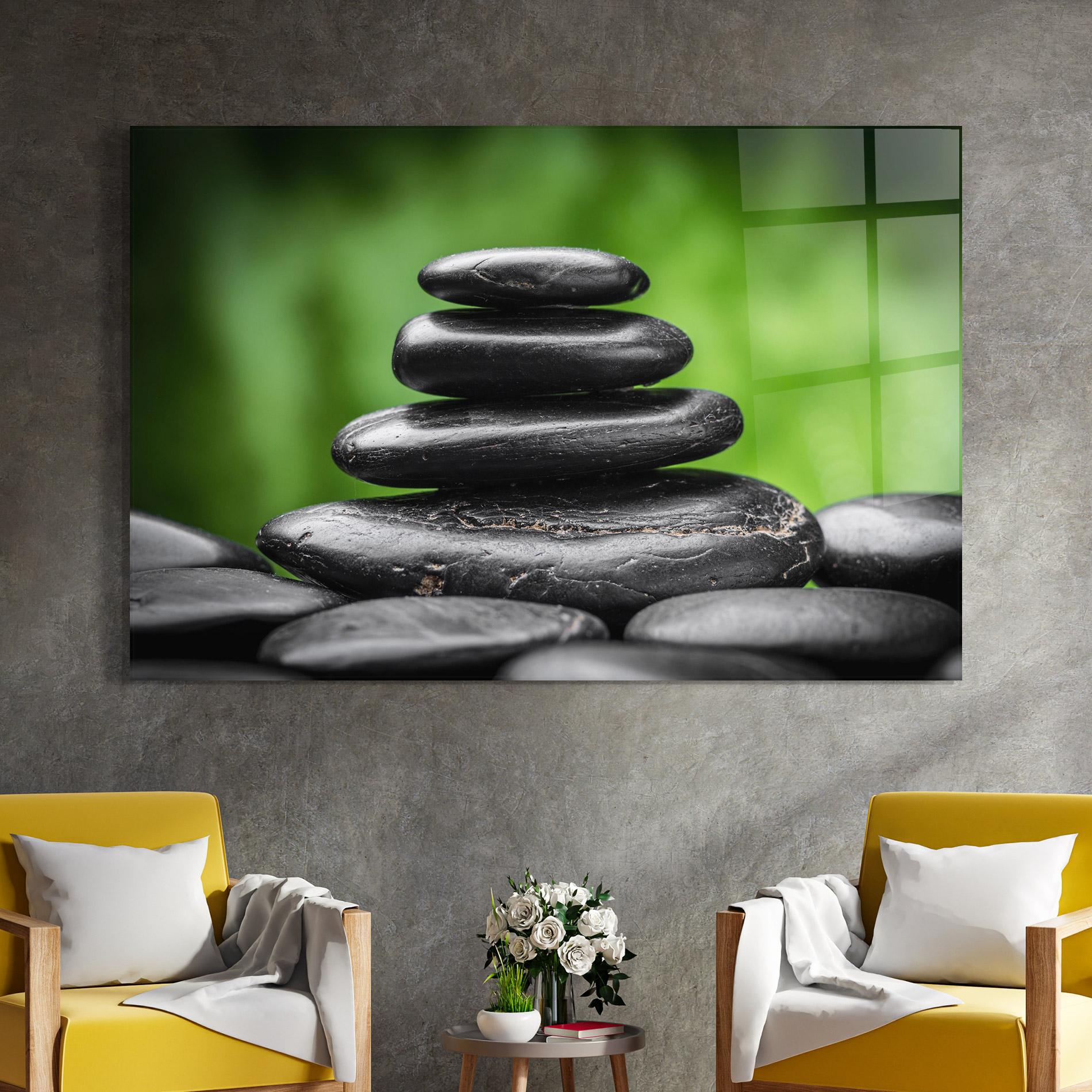 Üvegkép Black Stone Meditation mockup 4