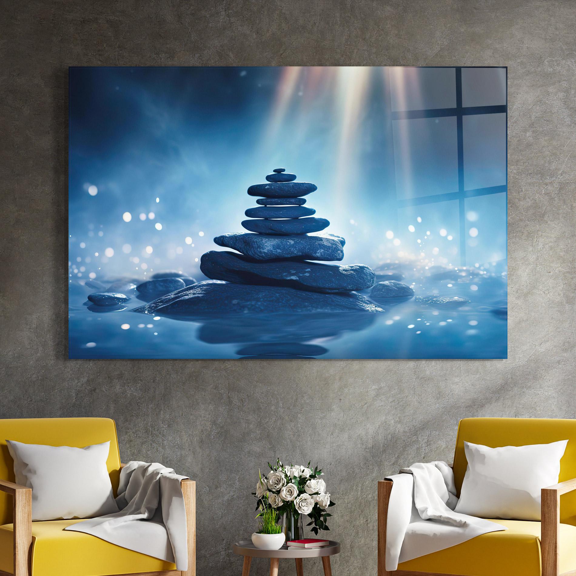 Üvegkép Blue Light Stone mockup 4