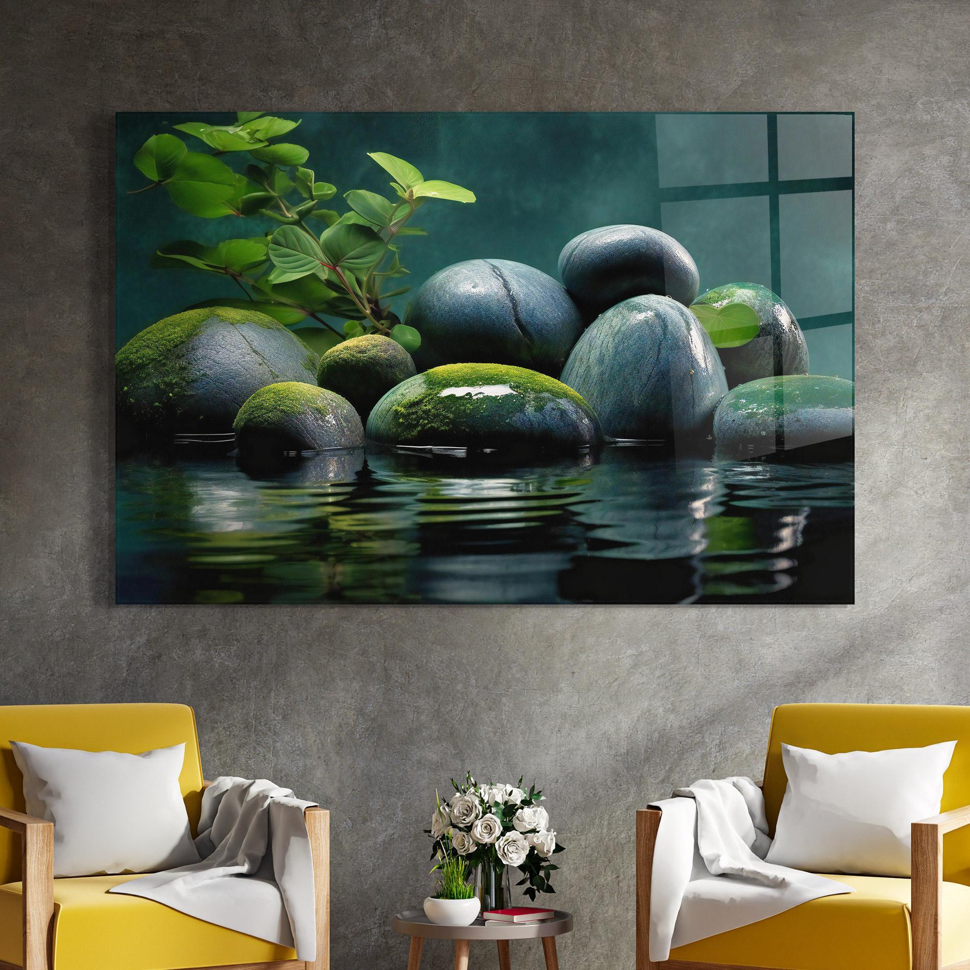 Üvegkép Green Stone Nature mockup 4