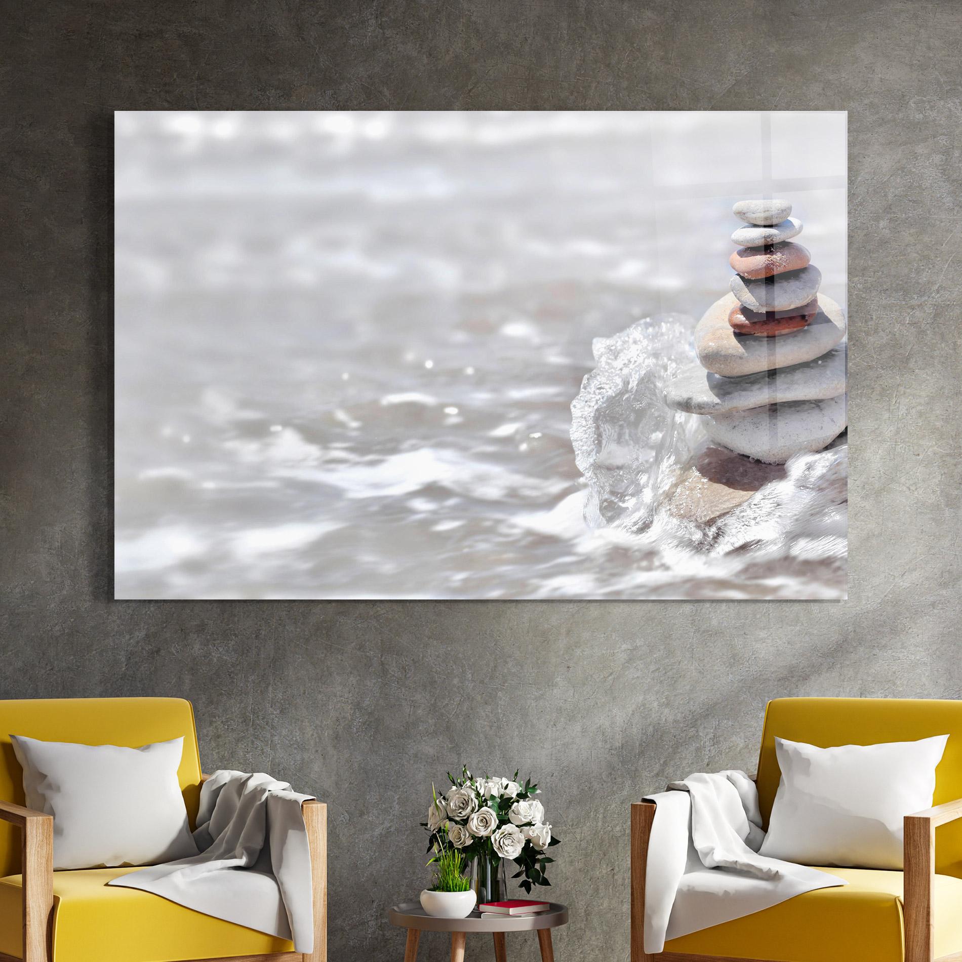 Üvegkép Pebbles Balance Sea mockup 4