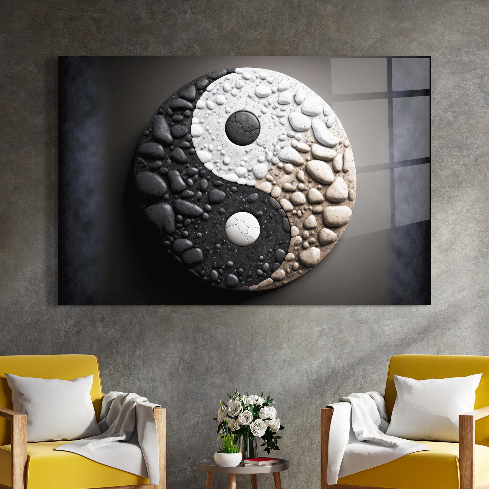 Üvegkép Yinyang Stones mockup 4
