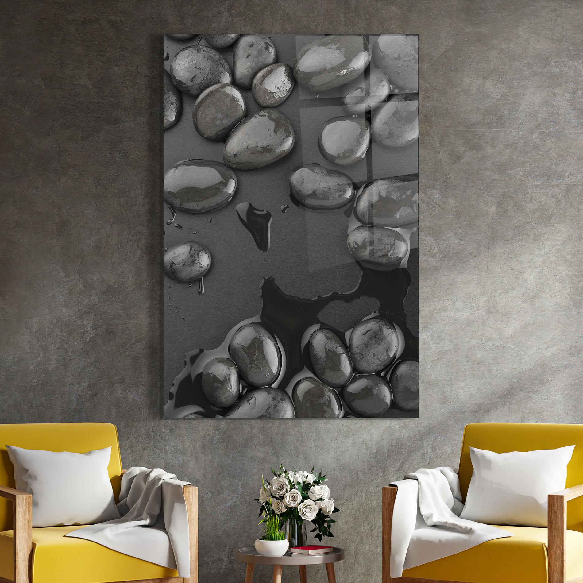 Üvegkép Grey Shiny Stones mockup 4