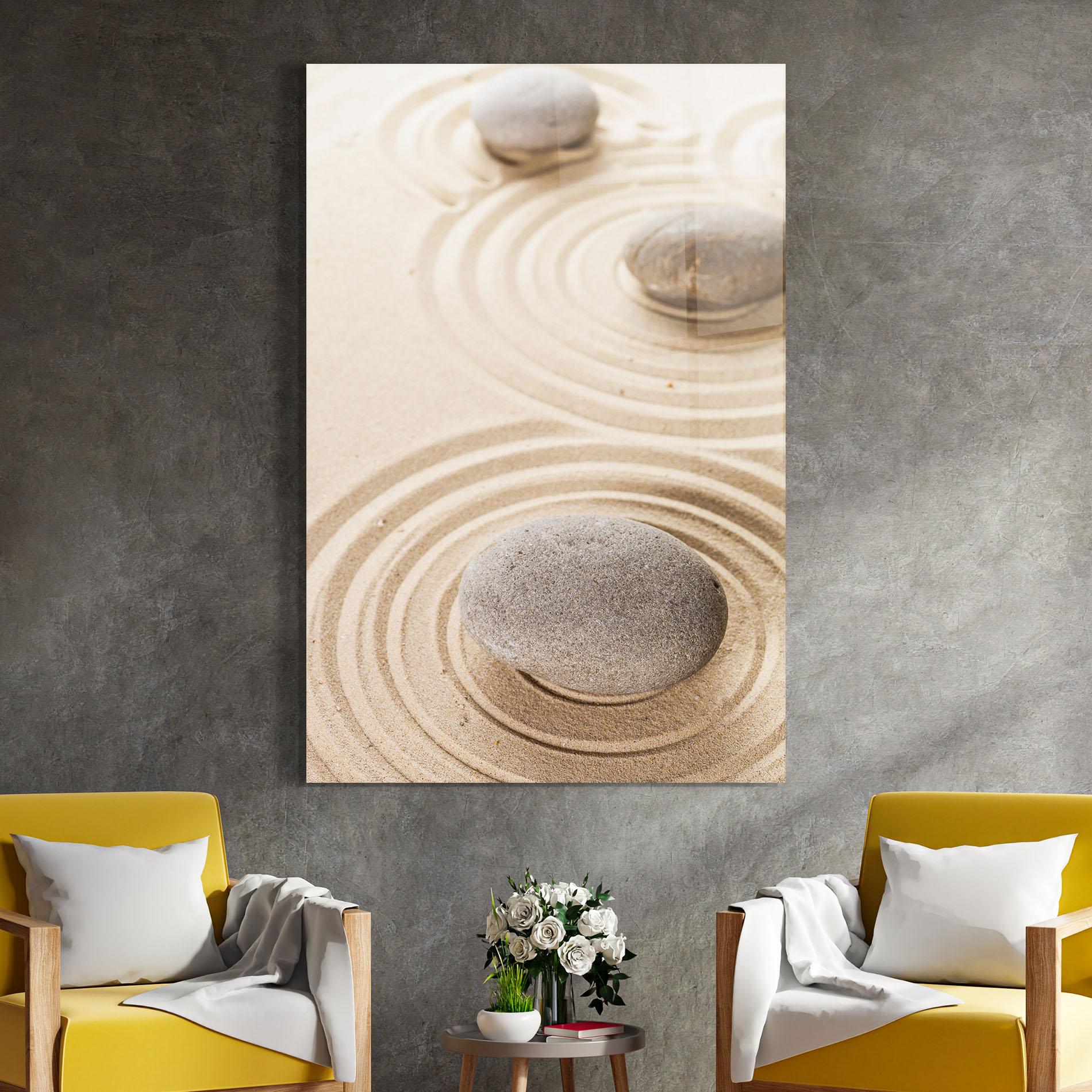 Üvegkép Meditation Cream Stone mockup 4