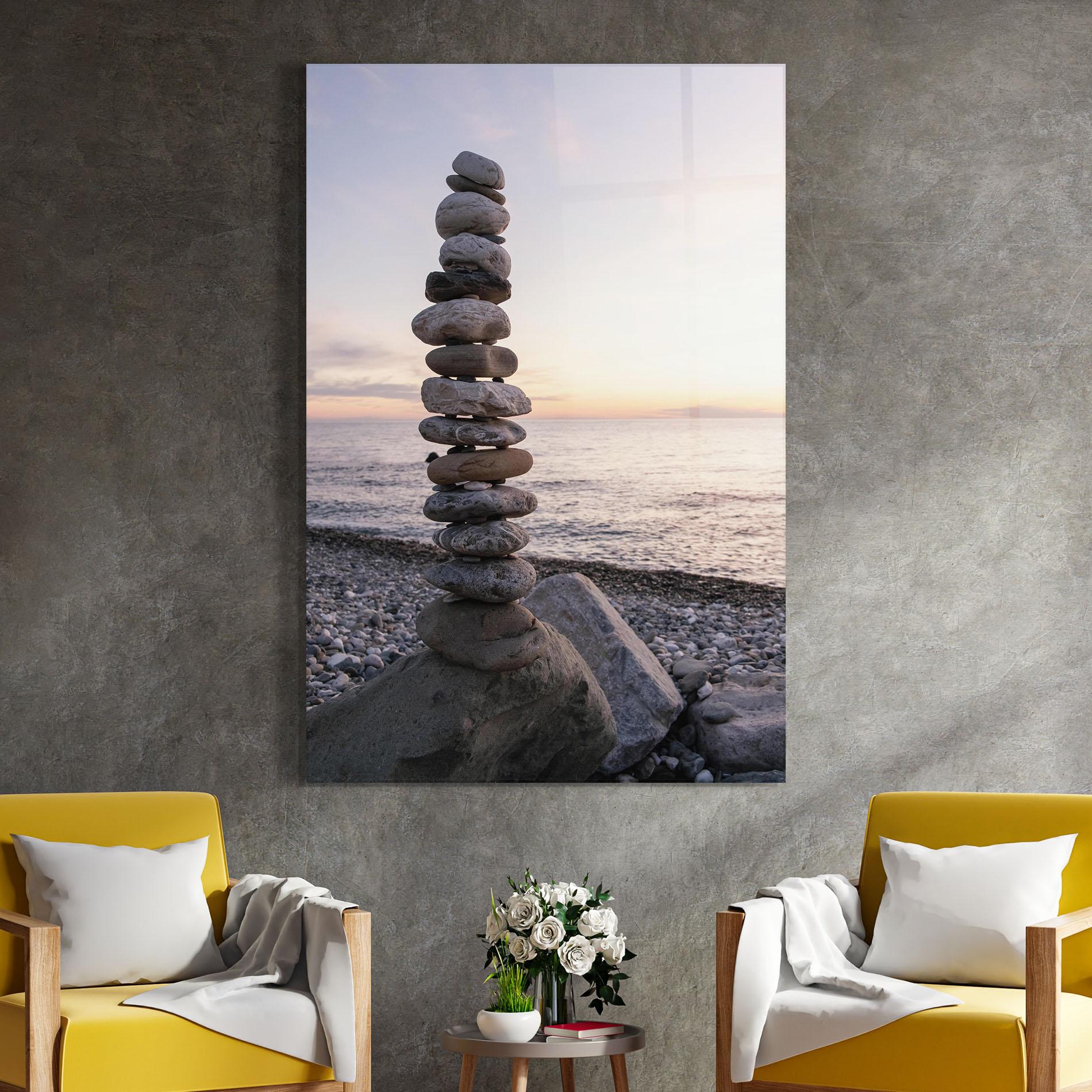 Üvegkép Pebbles Seaside mockup 4