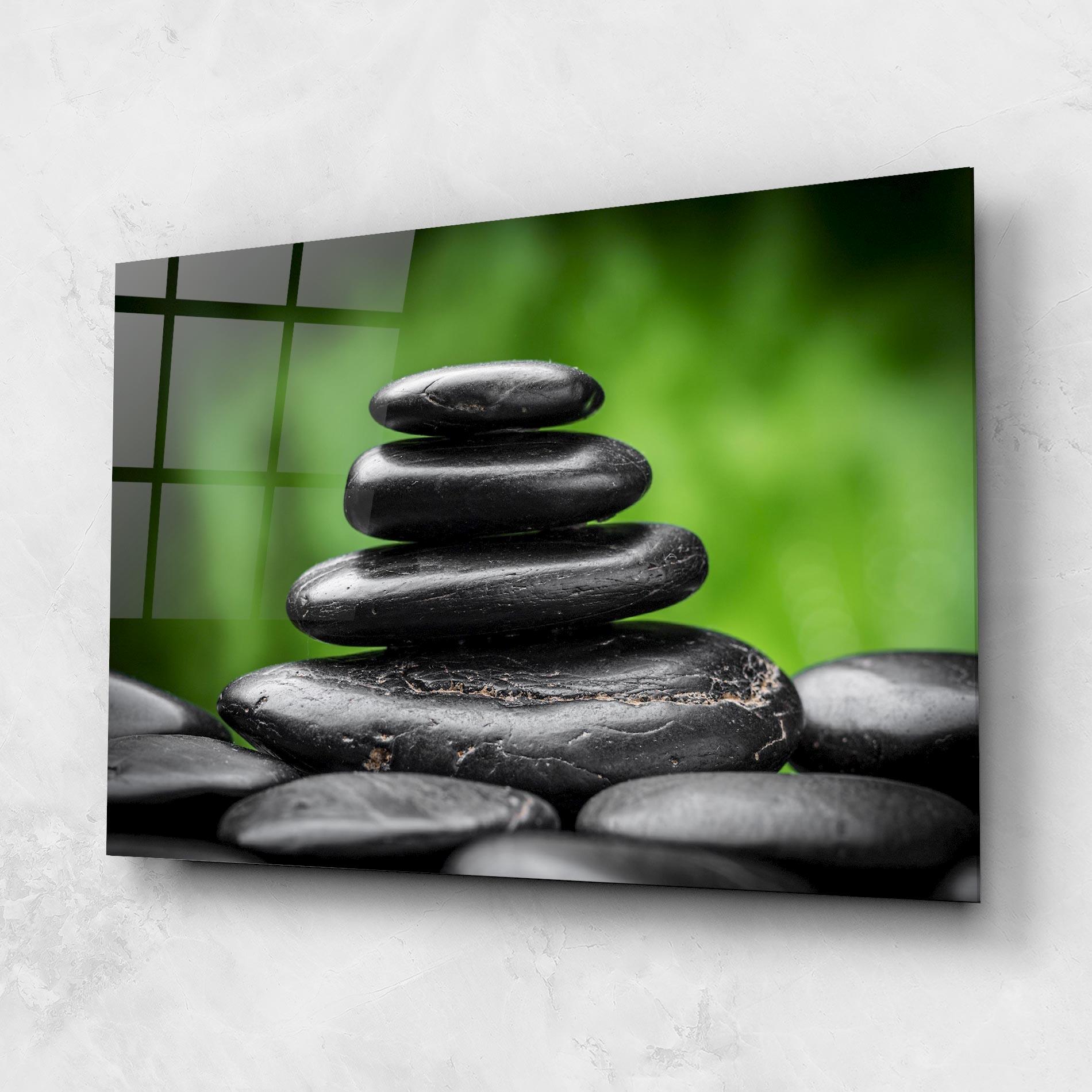 Üvegkép Black Stone Meditation mockup 1