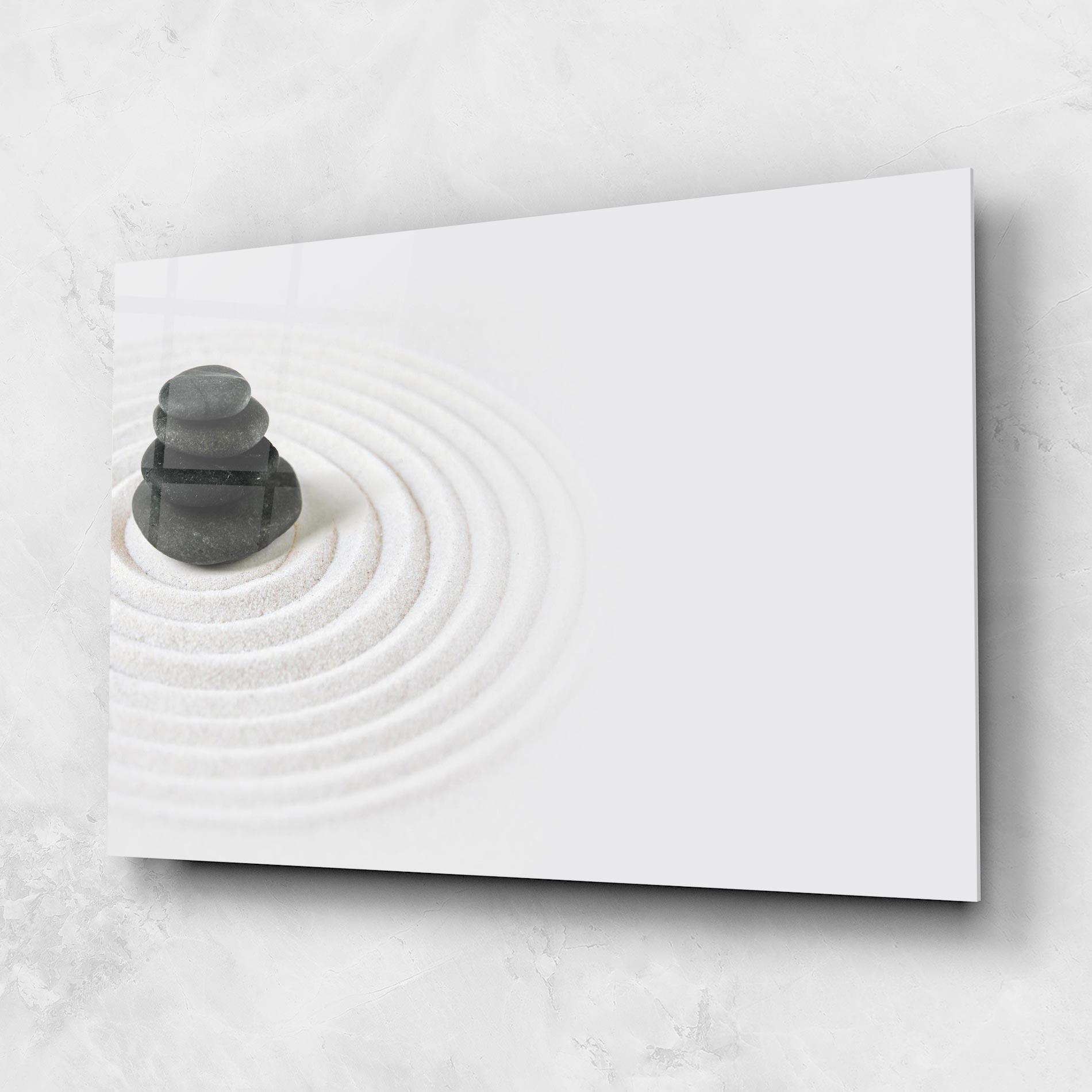 Üvegkép Black Stones Sand mockup 1