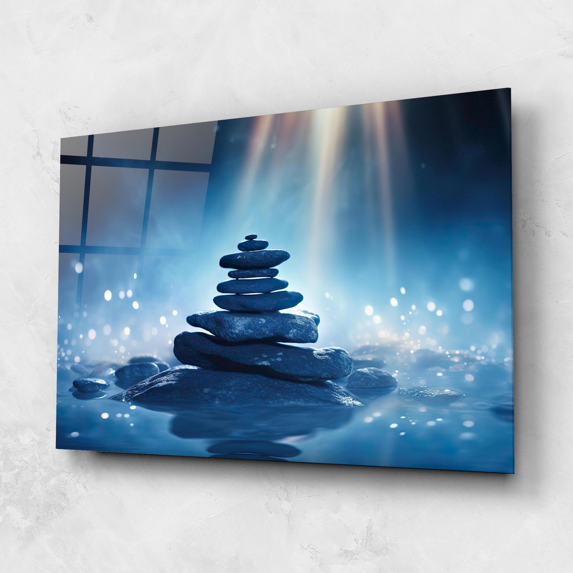 Üvegkép Blue Light Stone mockup 1