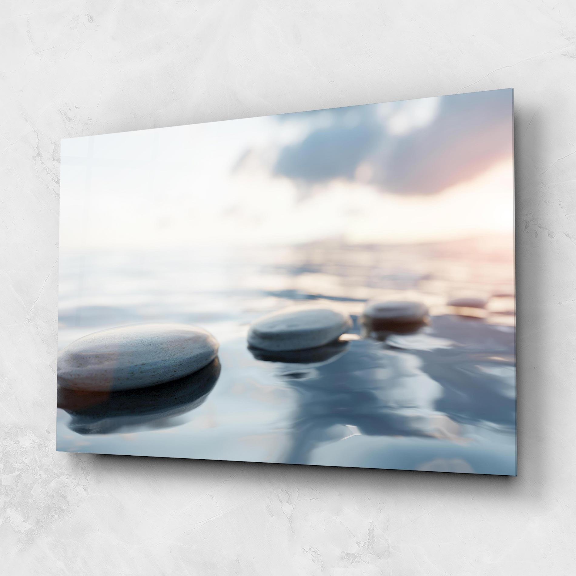 Üvegkép Calm Water Stone mockup 1