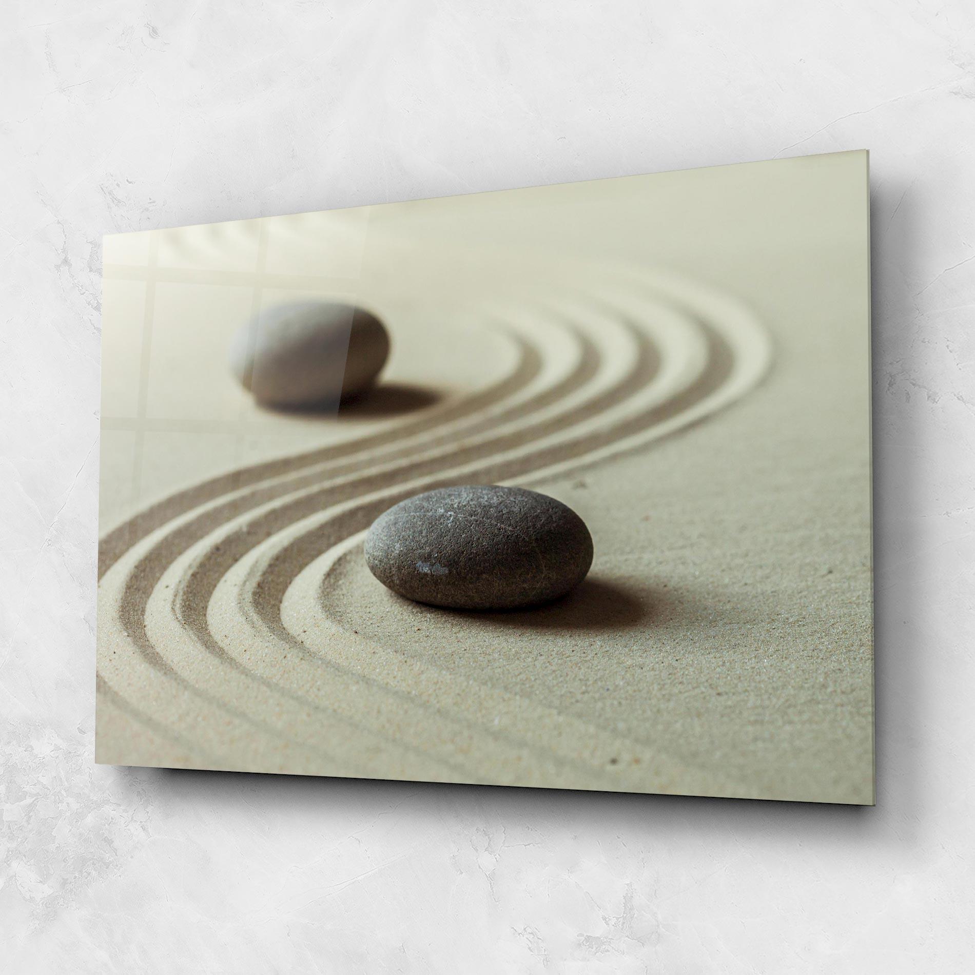 Üvegkép Cream Sand Stones mockup 1